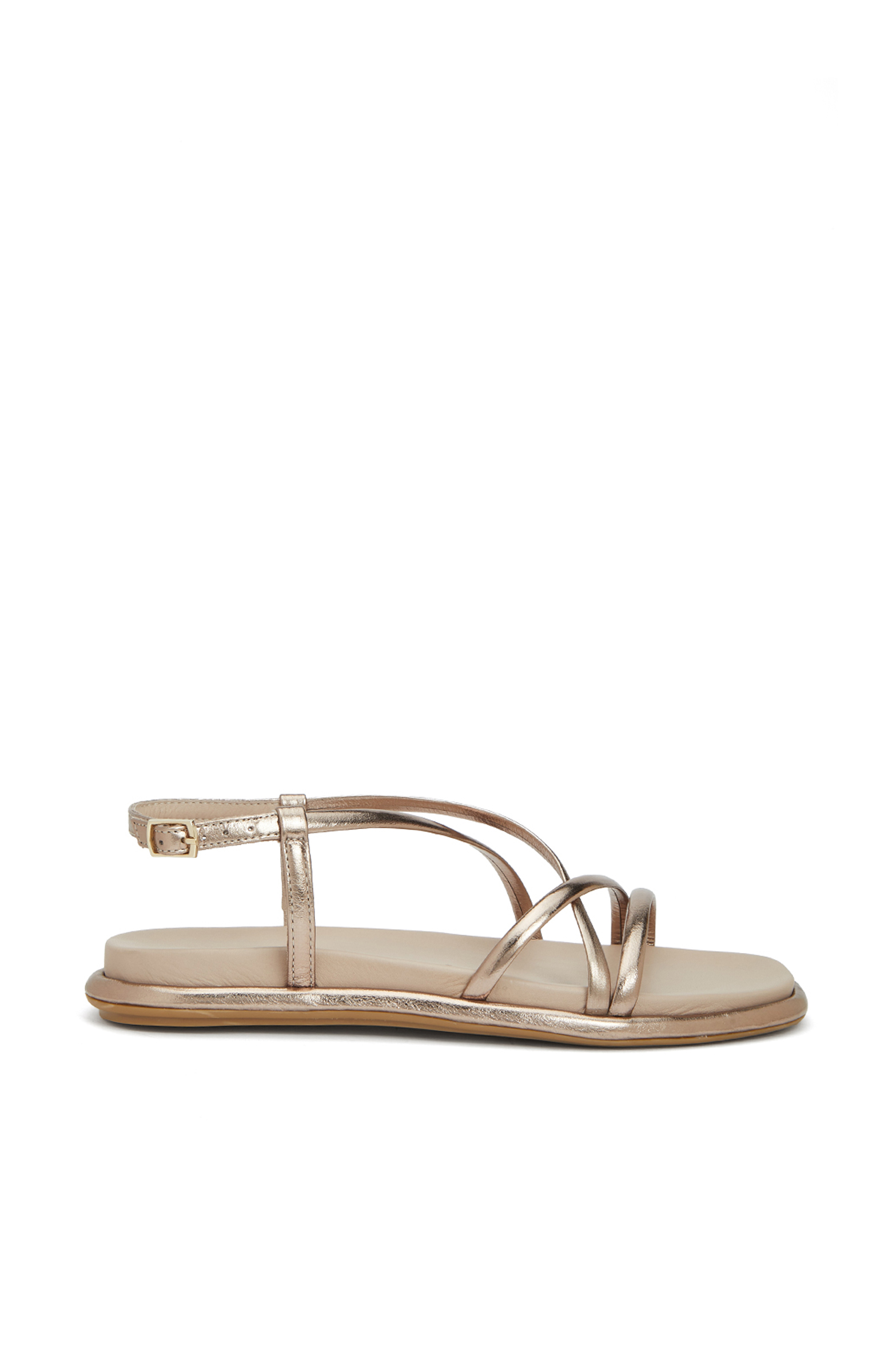 Bronz Kadın Deri Sandalet