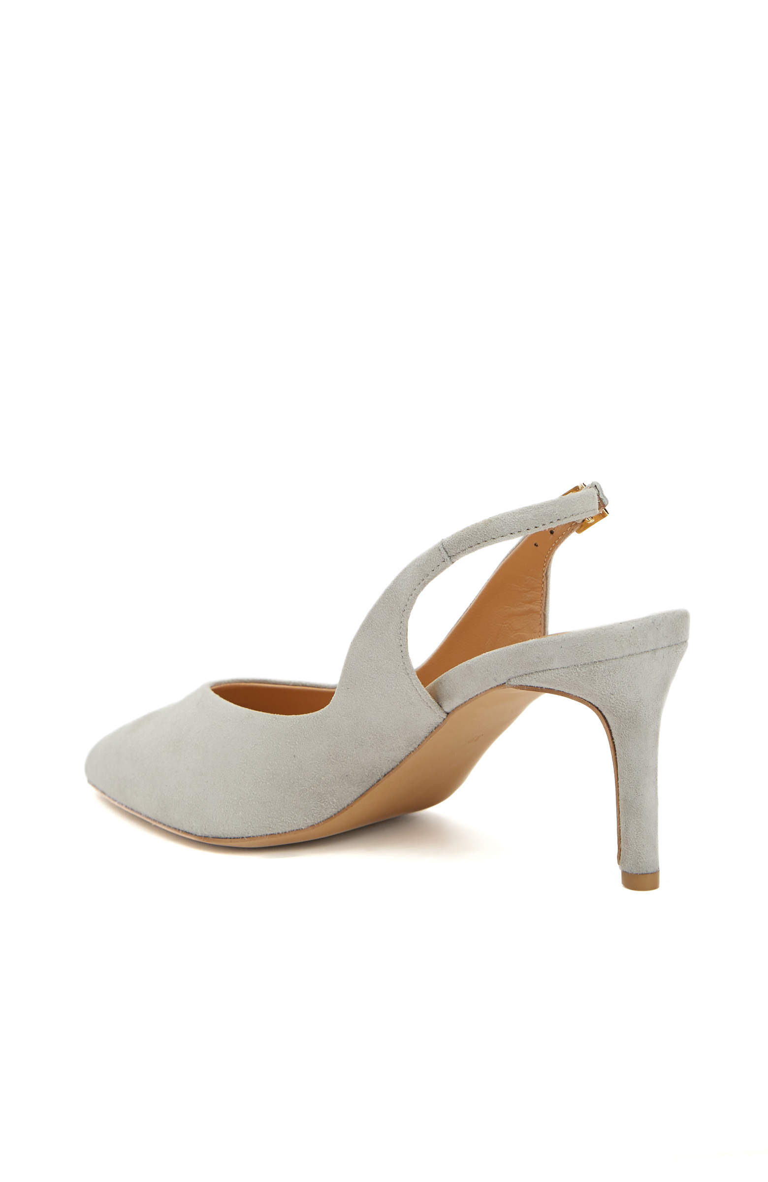 Açık Gri Kadın Süet Topuklu Ayakkabı