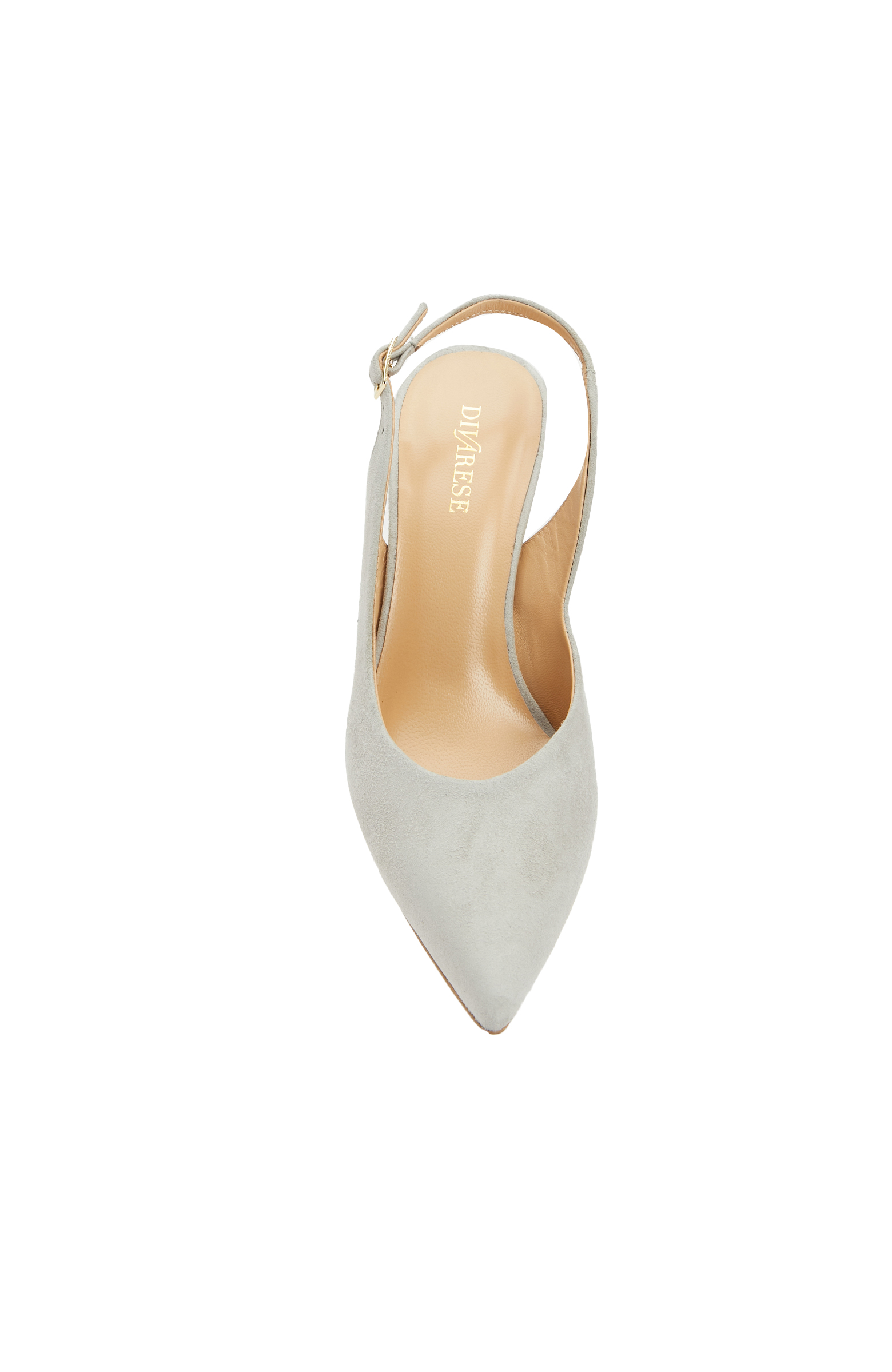 Açık Gri Kadın Süet Topuklu Ayakkabı