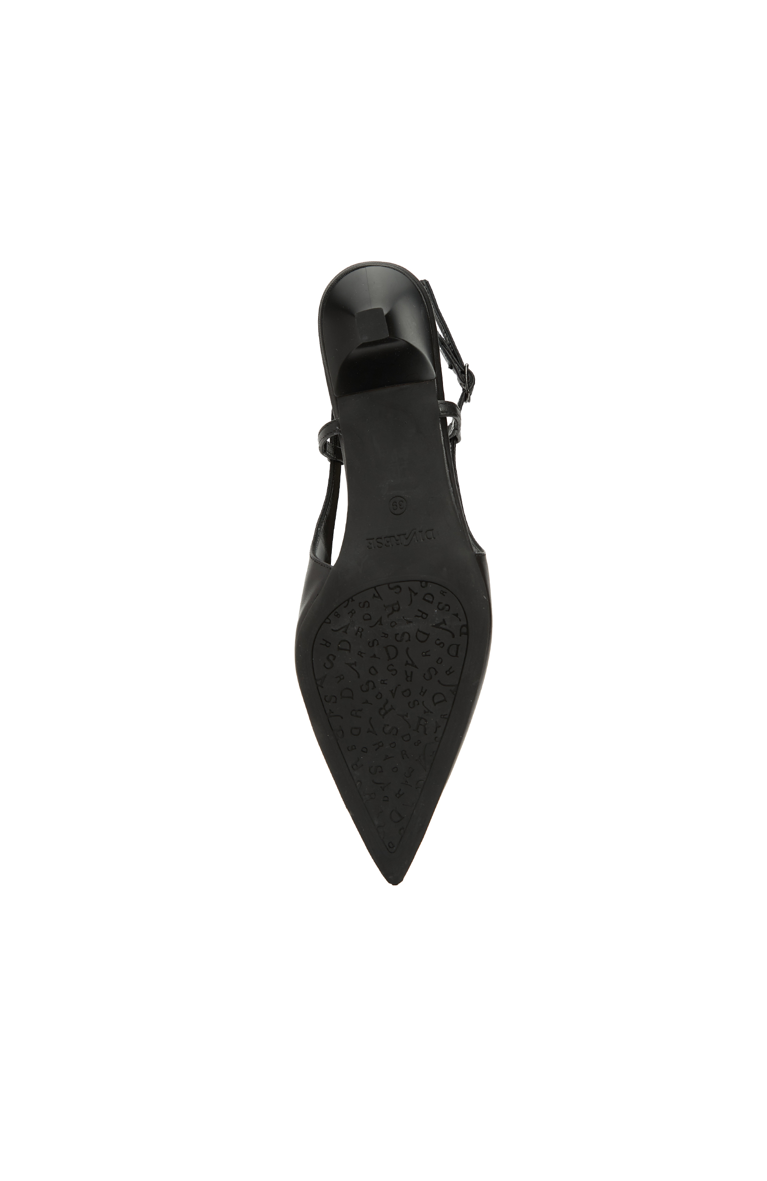 Siyah Deri Topuklu Ayakkabı