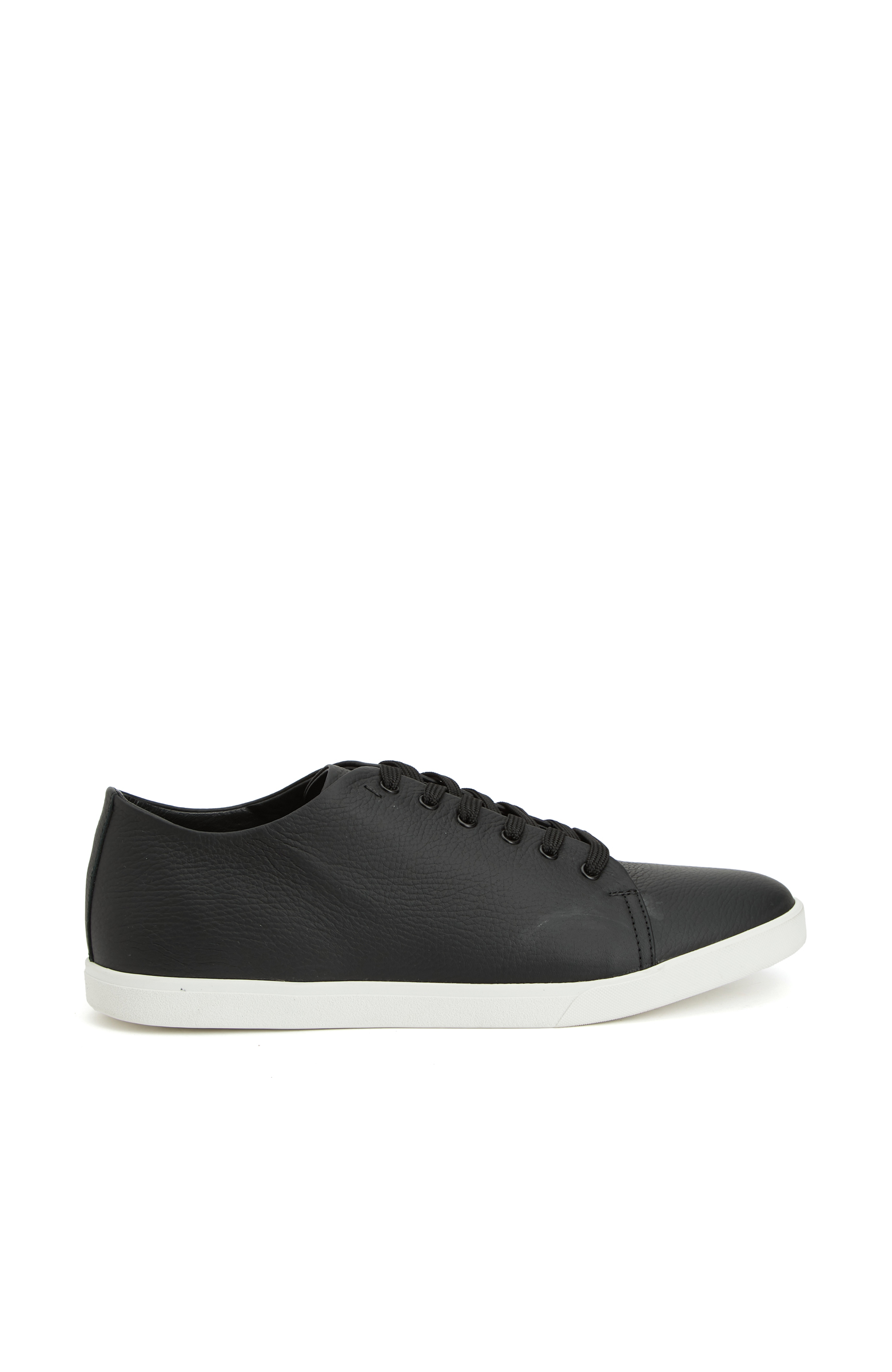 Siyah Desenli Erkek Deri Sneaker