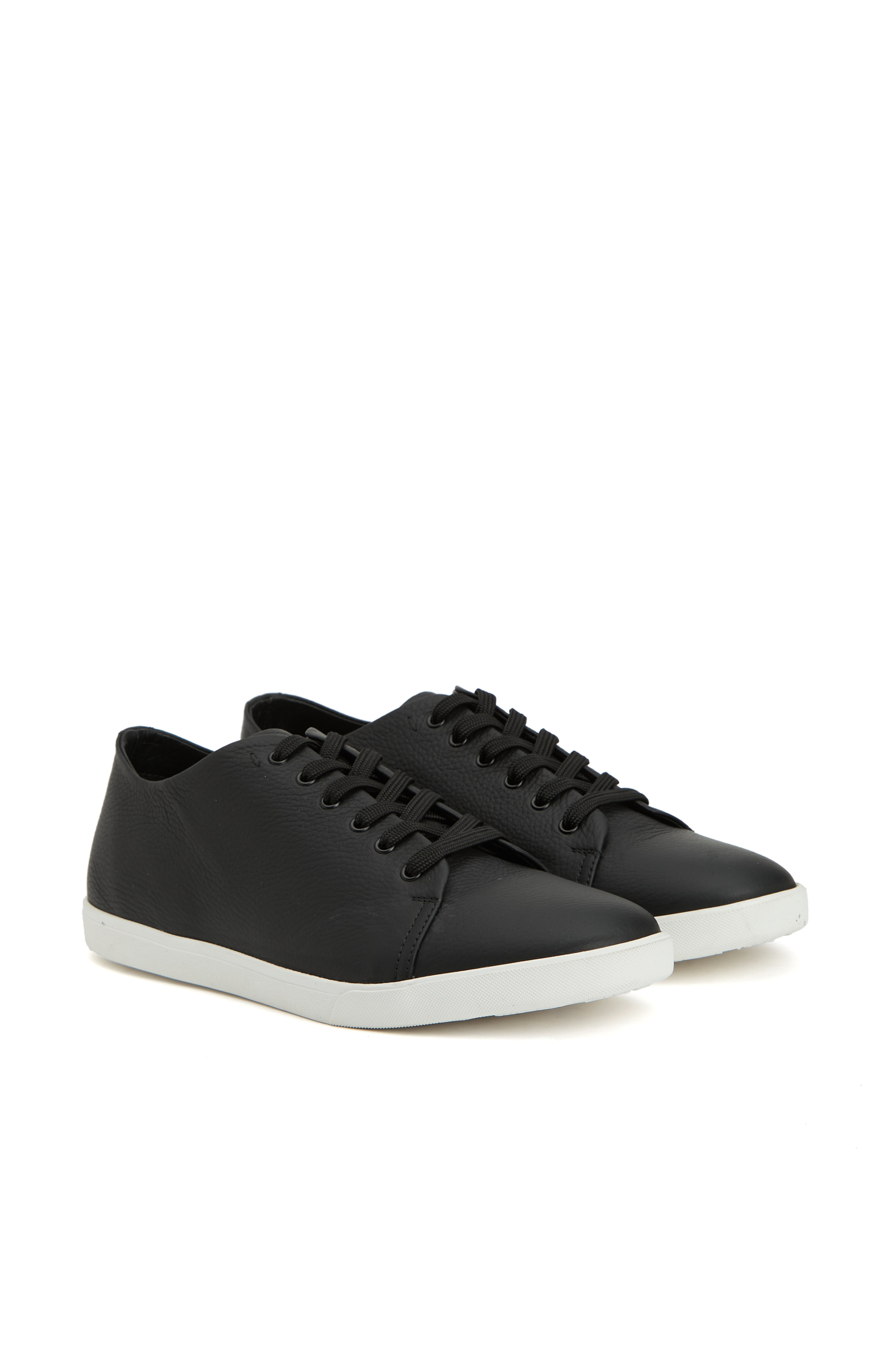 Siyah Desenli Erkek Deri Sneaker_1