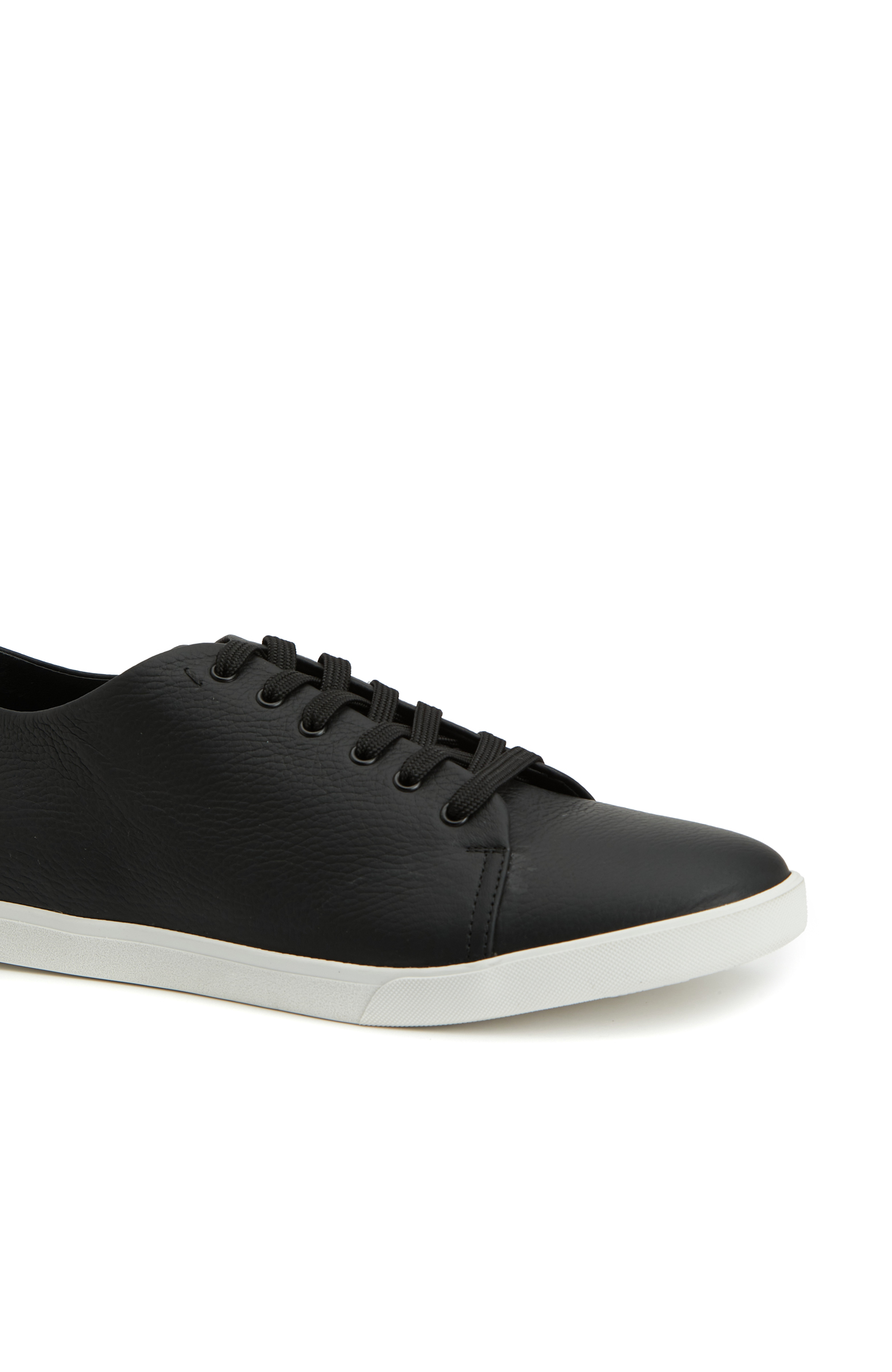 Siyah Desenli Erkek Deri Sneaker_4