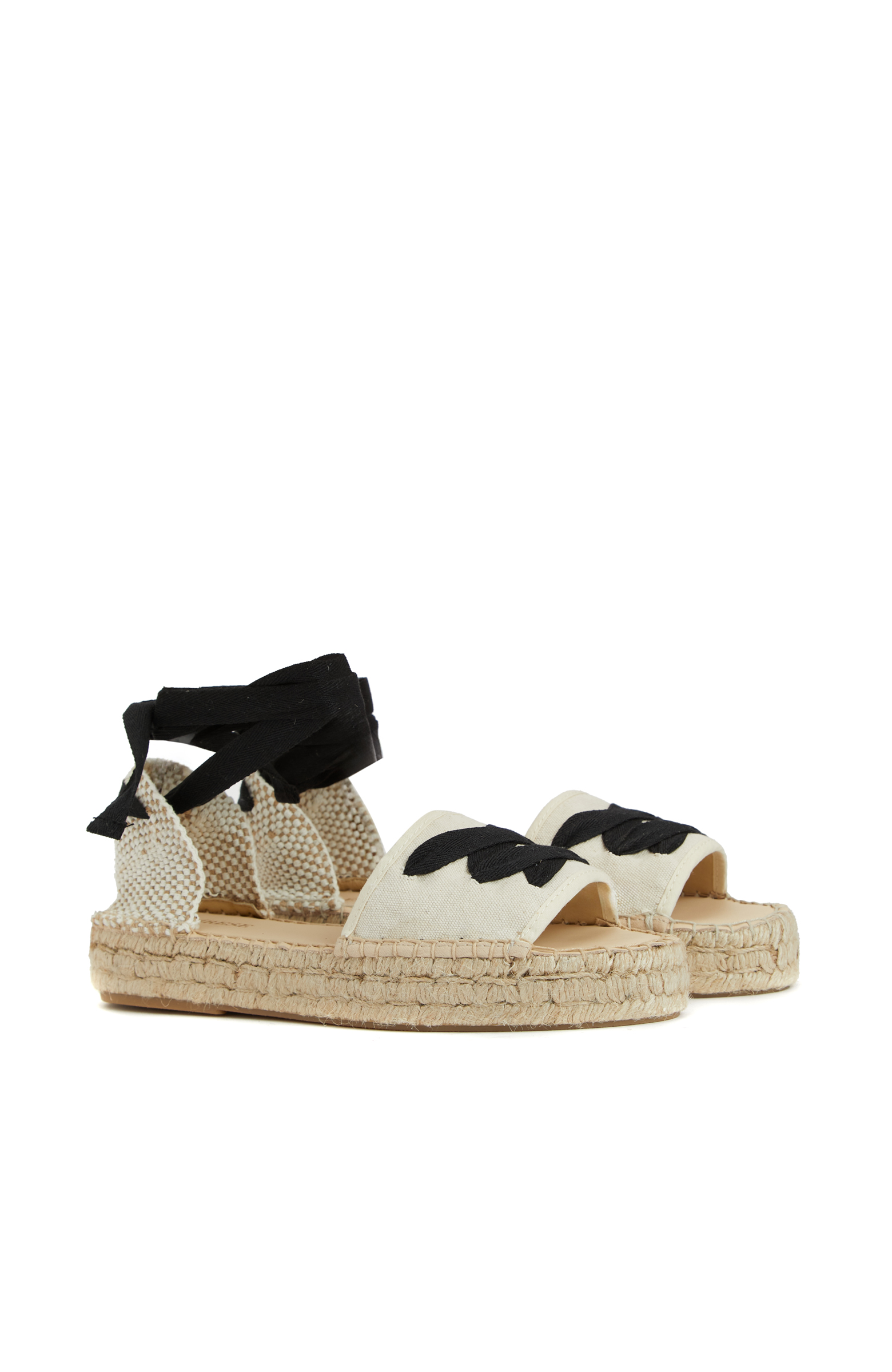 Siyah Ekru Kadın Espadril