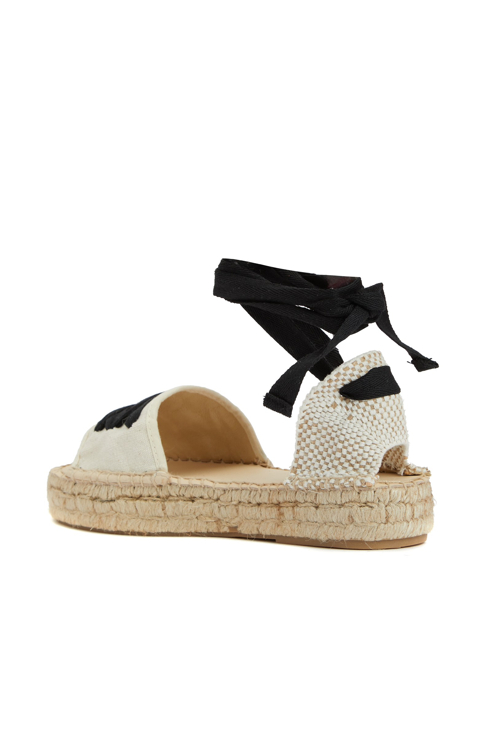 Siyah Ekru Kadın Espadril