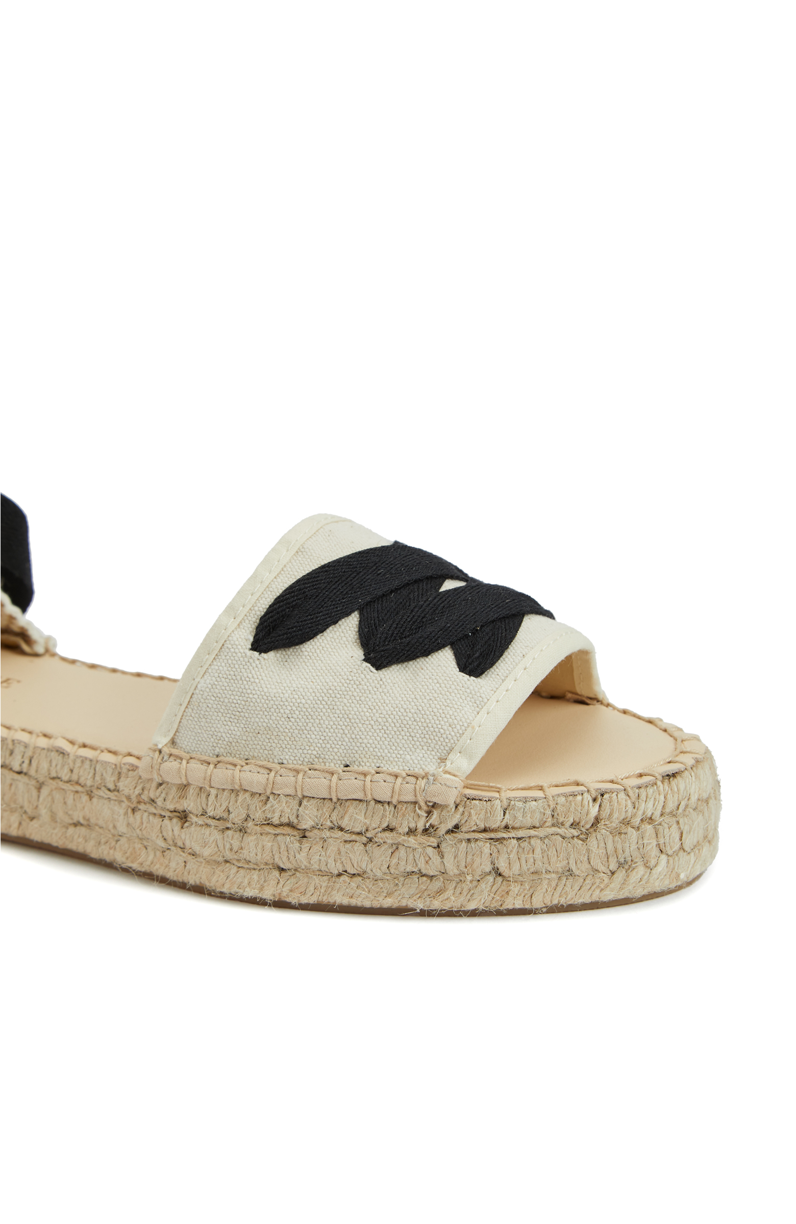 Siyah Ekru Kadın Espadril