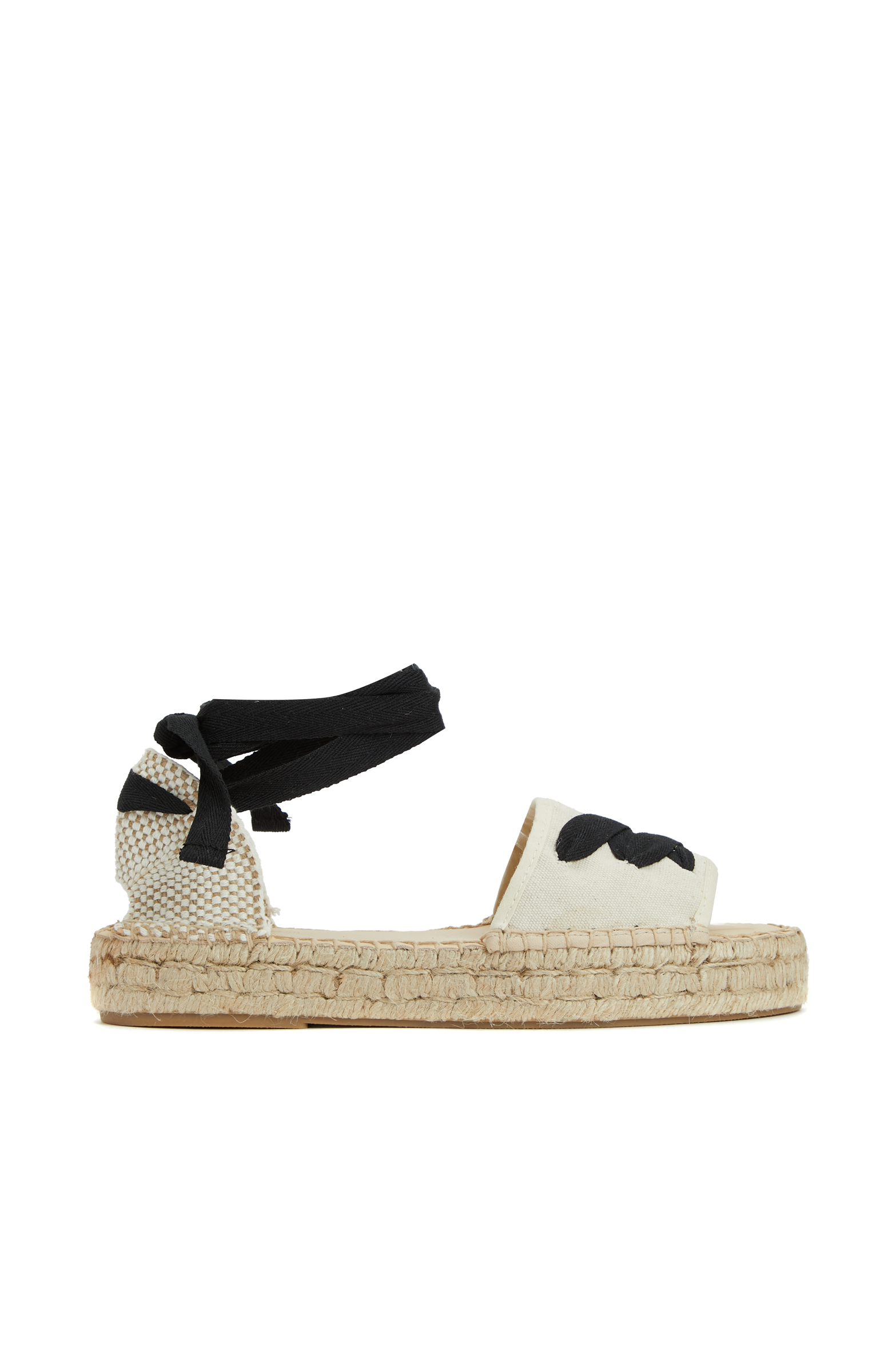 Siyah Ekru Kadın Espadril