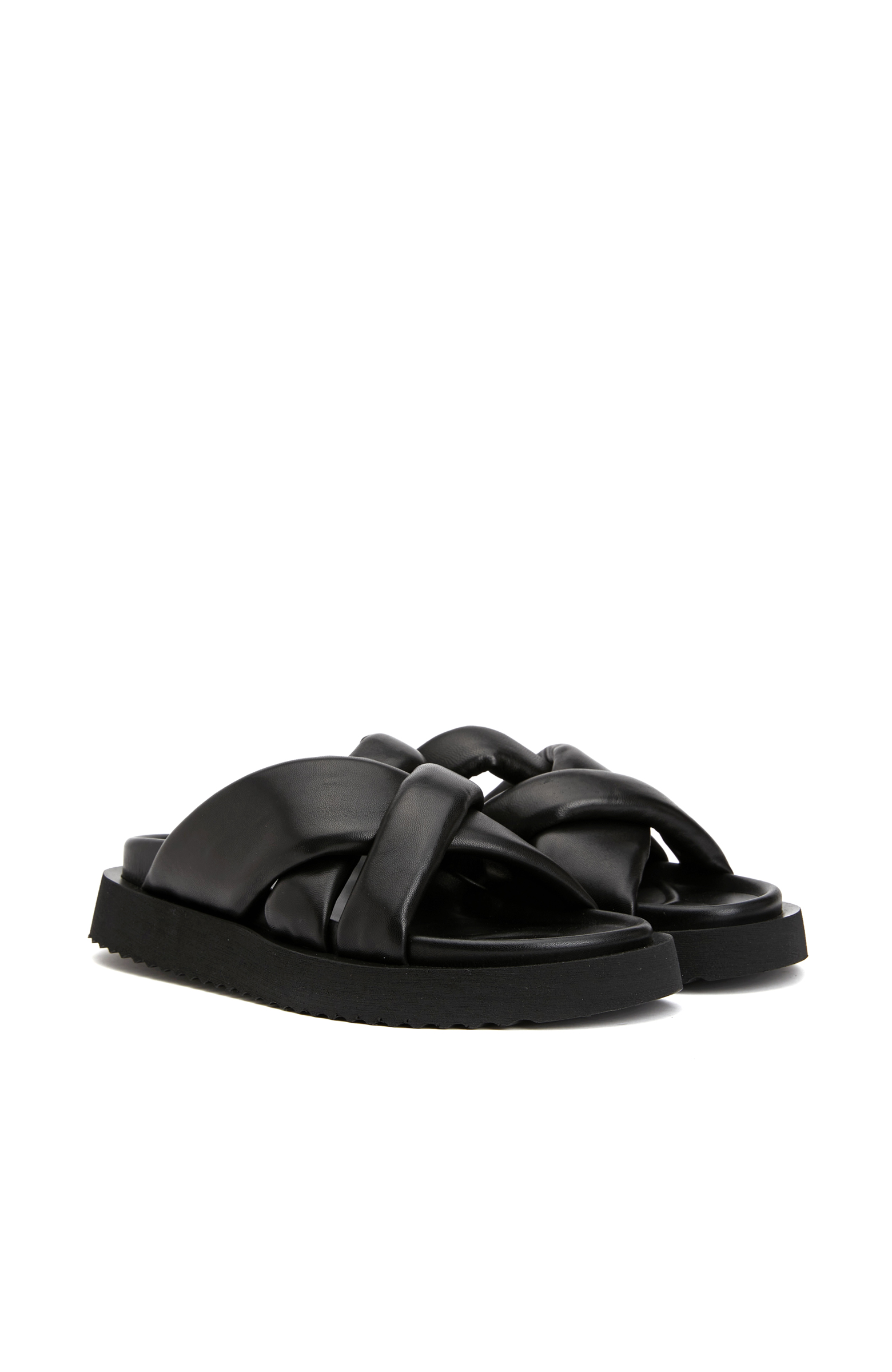 Siyah Kadın Deri Terlik