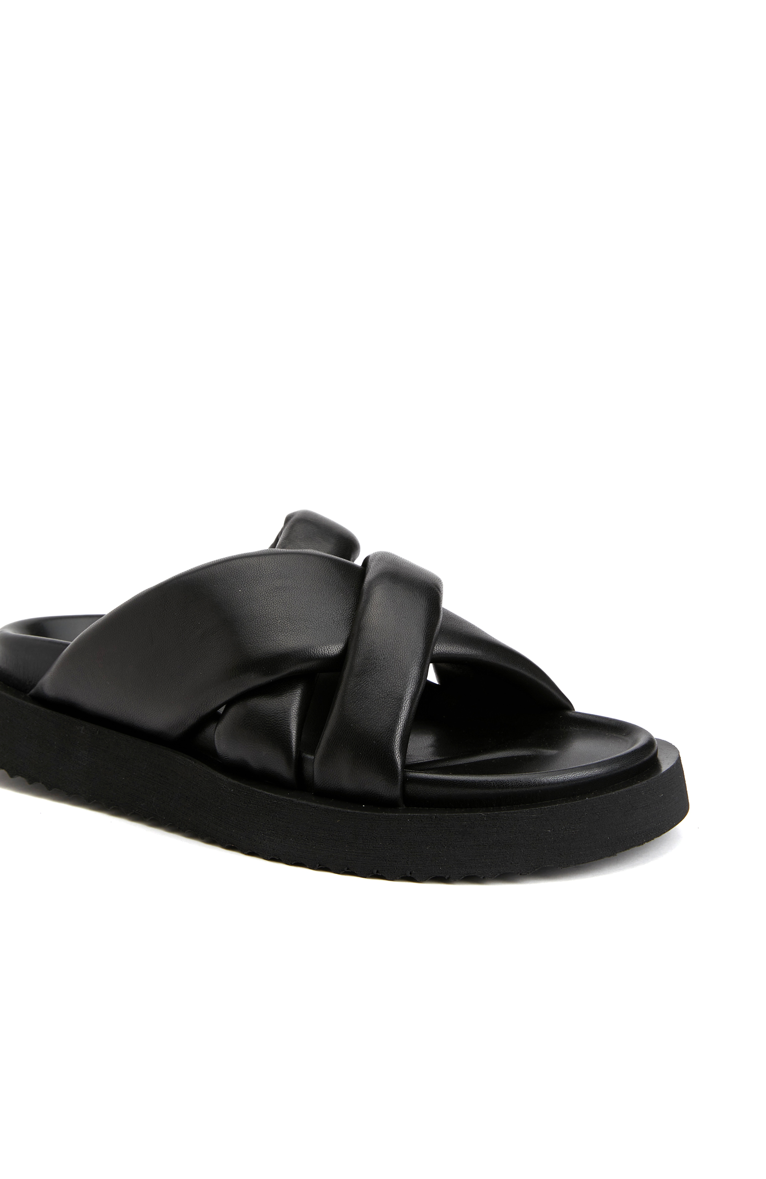 Siyah Kadın Deri Terlik