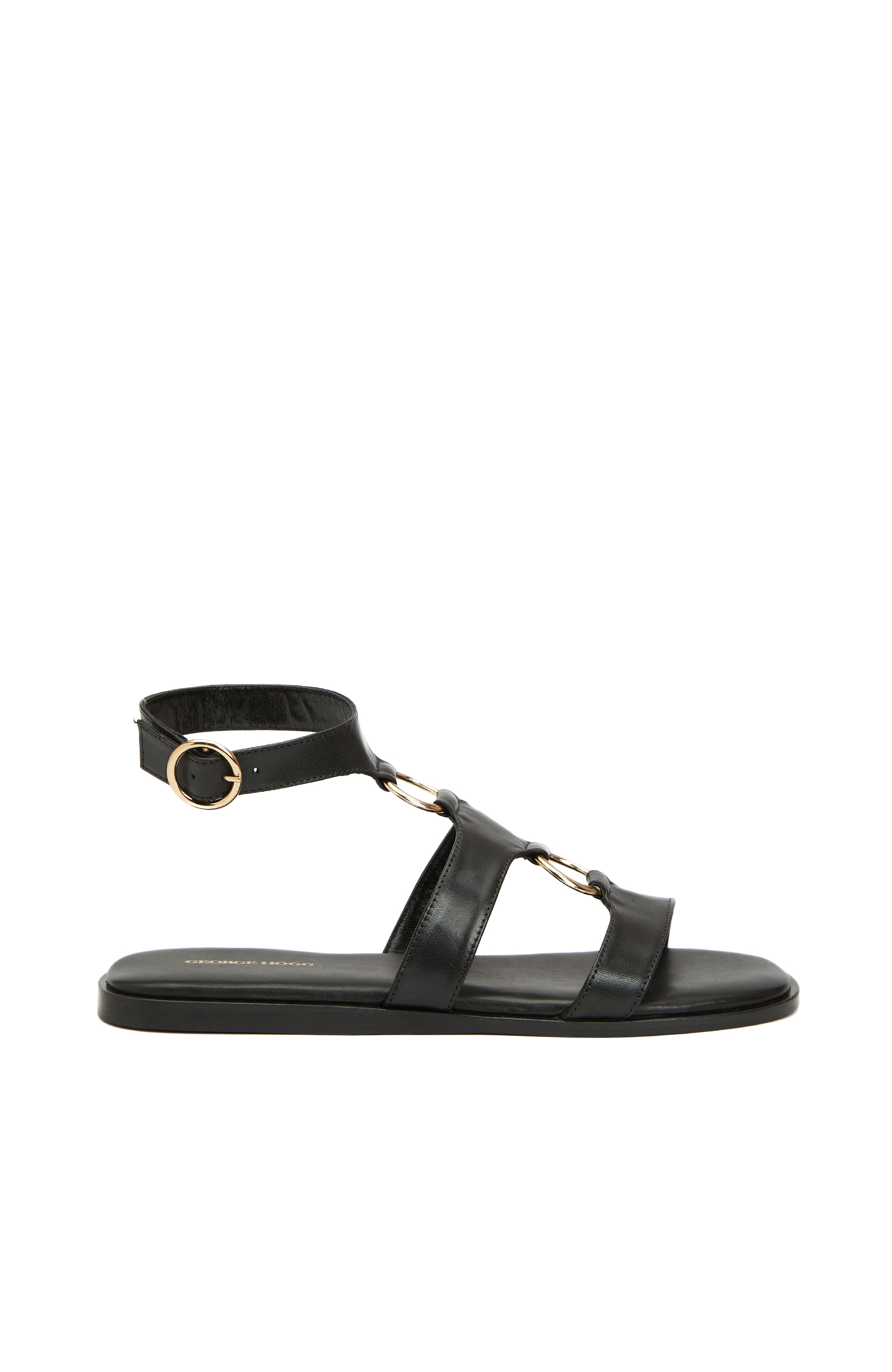 Siyah Kadın Deri Sandalet