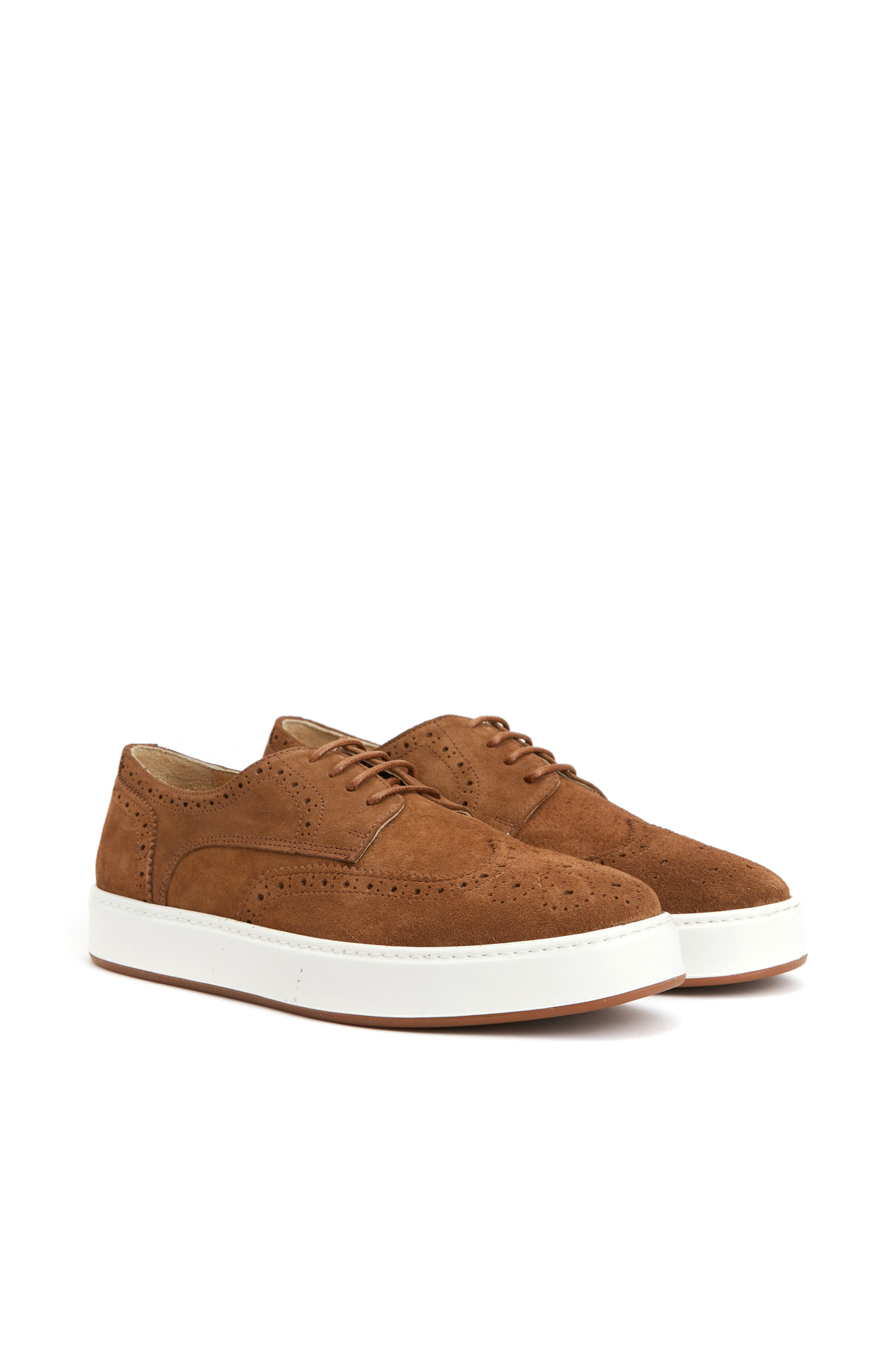 Camel Süet Erkek Zımbalı Deri Sneaker Ayakkabı_1