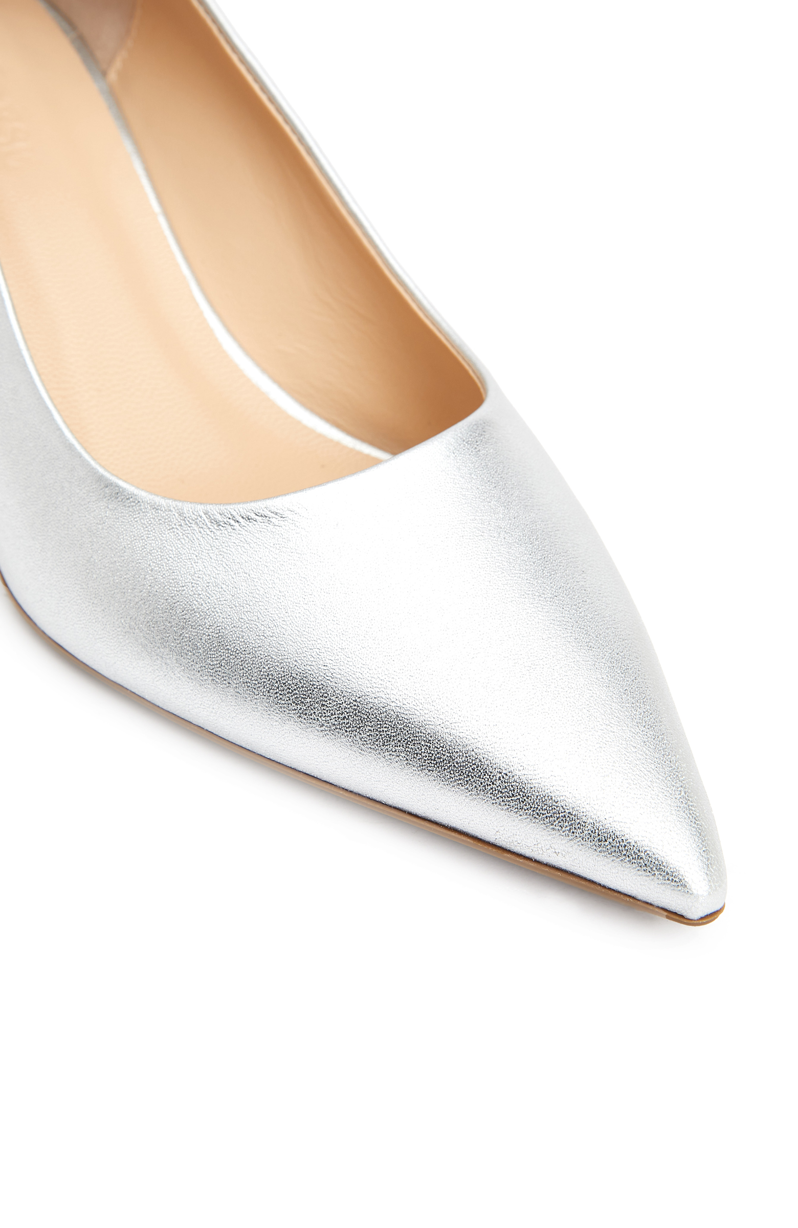 Gümüş Kadın Deri Stiletto_5