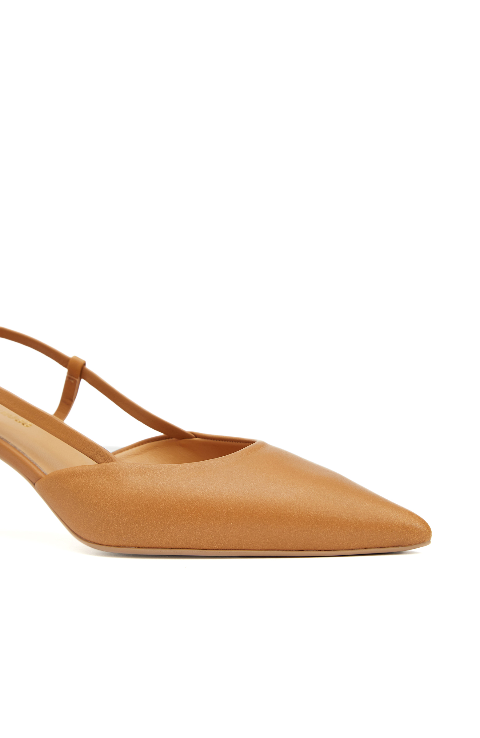 Karamel Deri Kadın Topuklu Ayakkabı