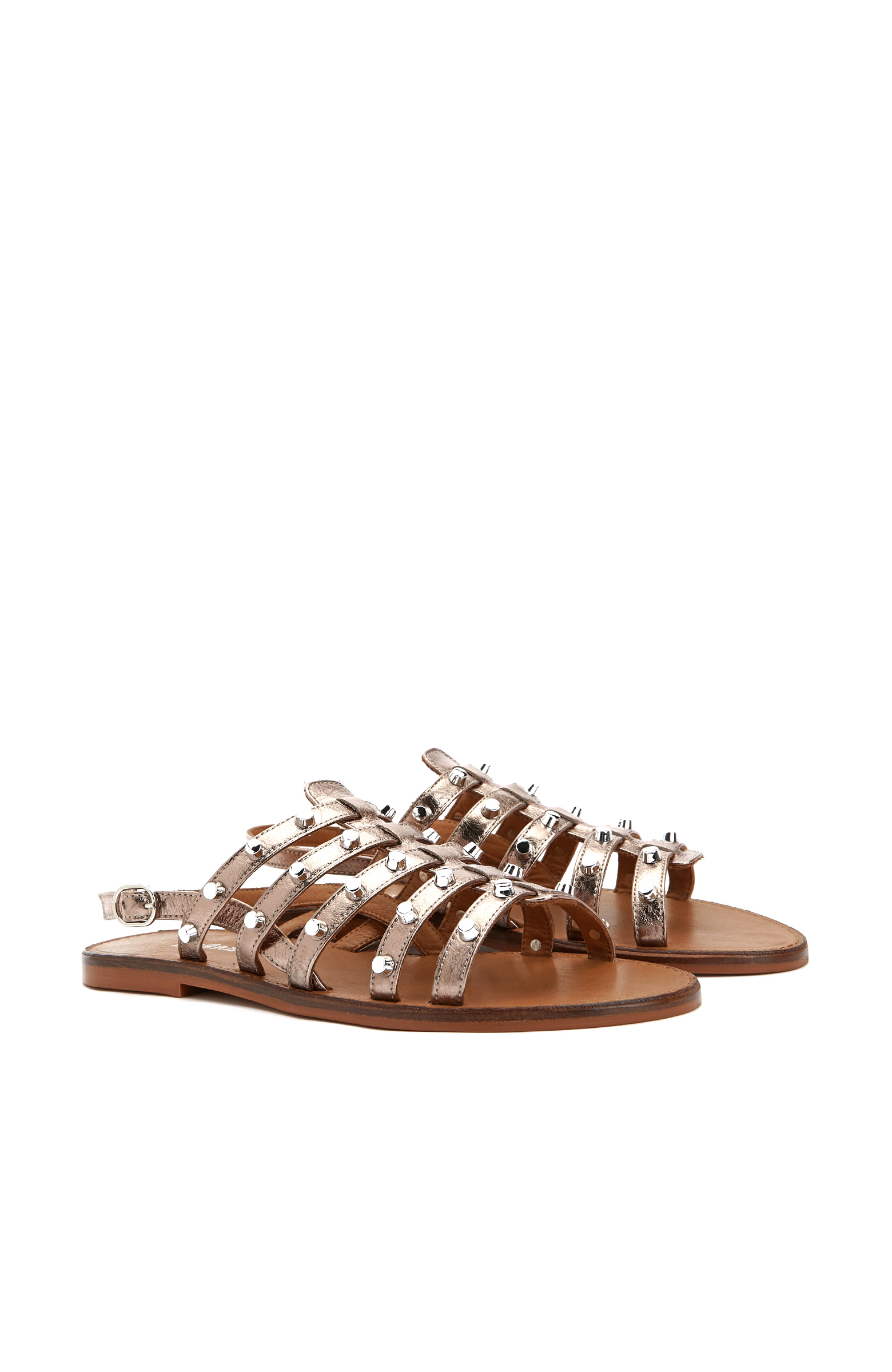 Beyaz Kadın Deri Sandalet