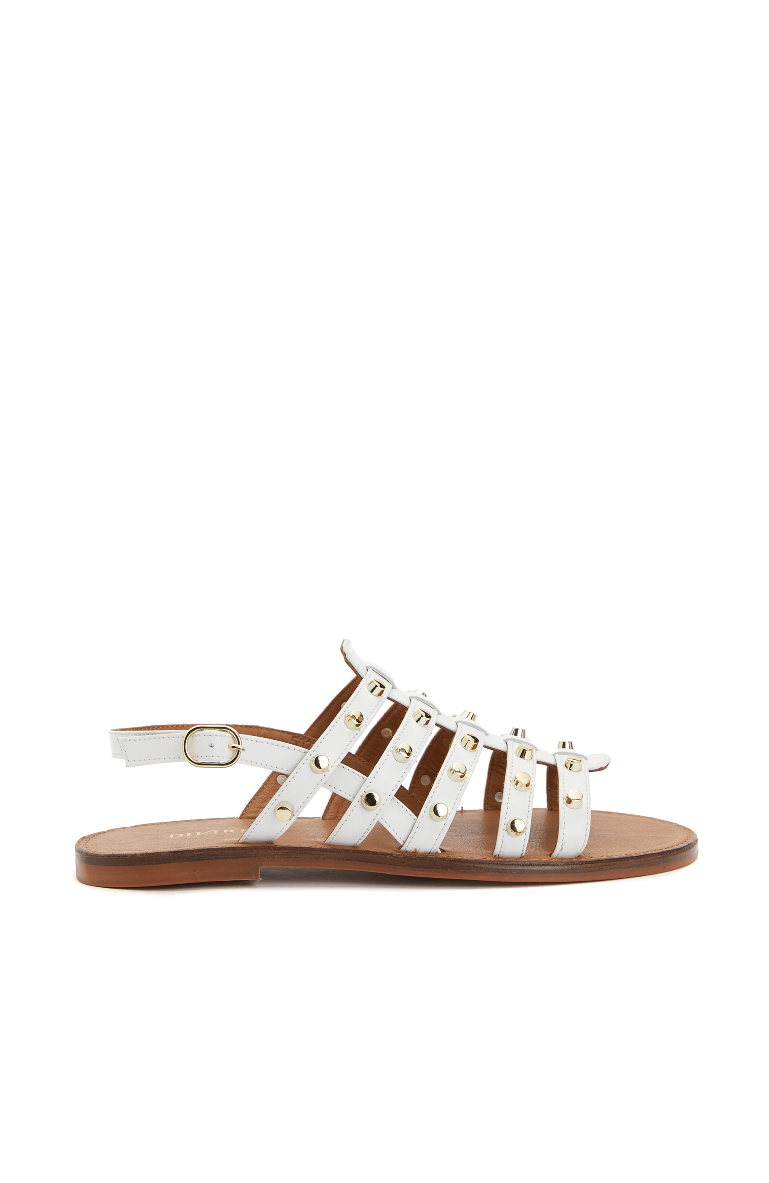 Beyaz Kadın Deri Sandalet