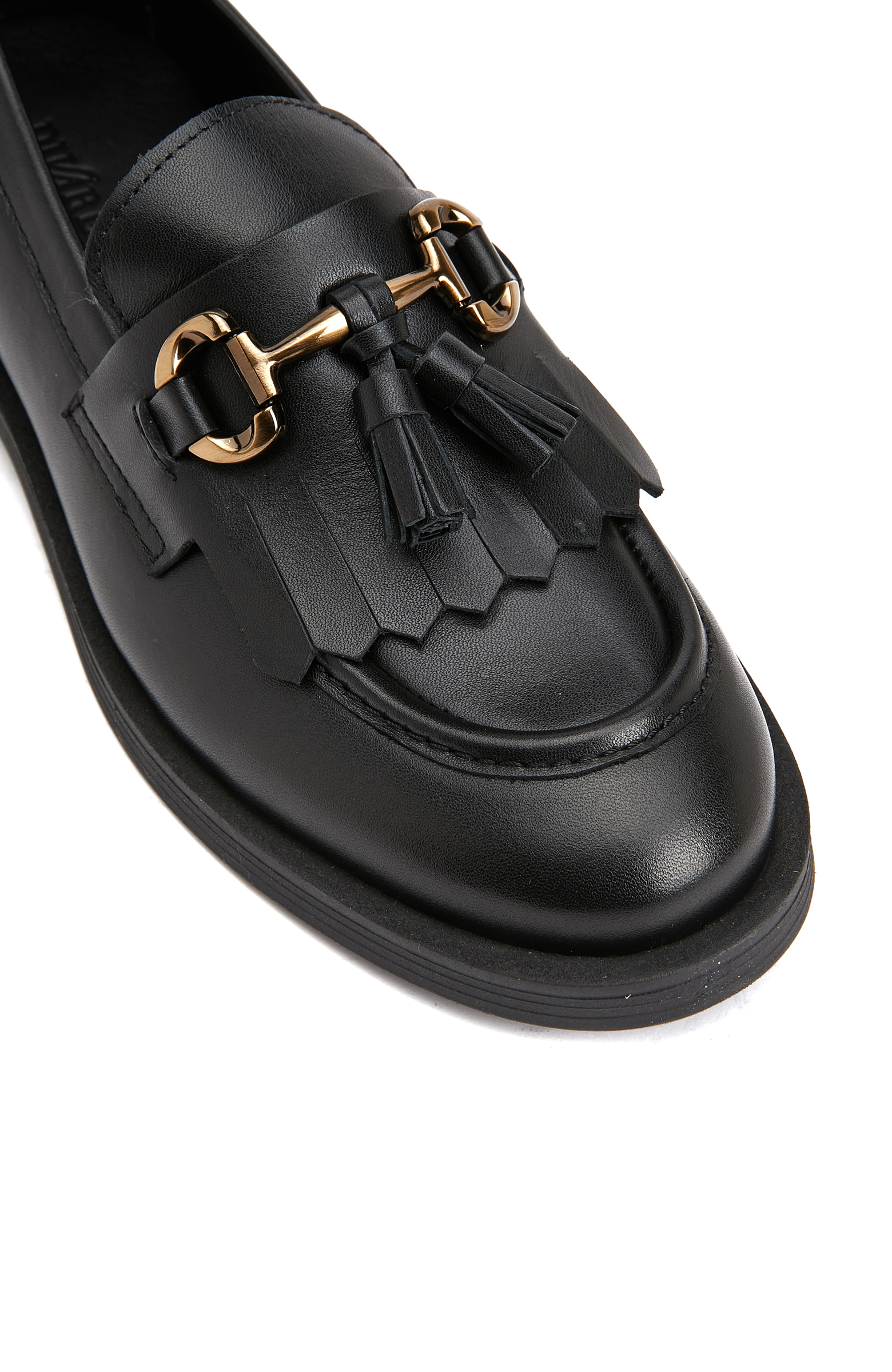 Siyah Kadın Deri Loafer