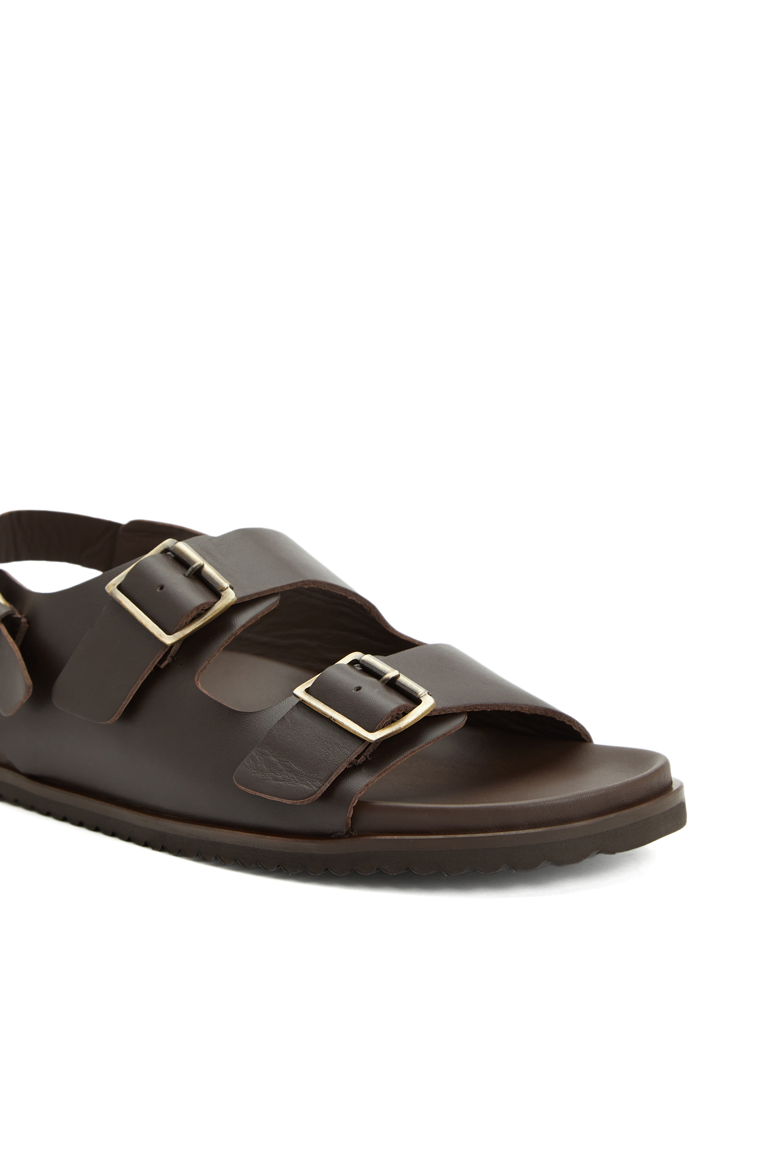 Kahverengi Erkek Deri Sandalet