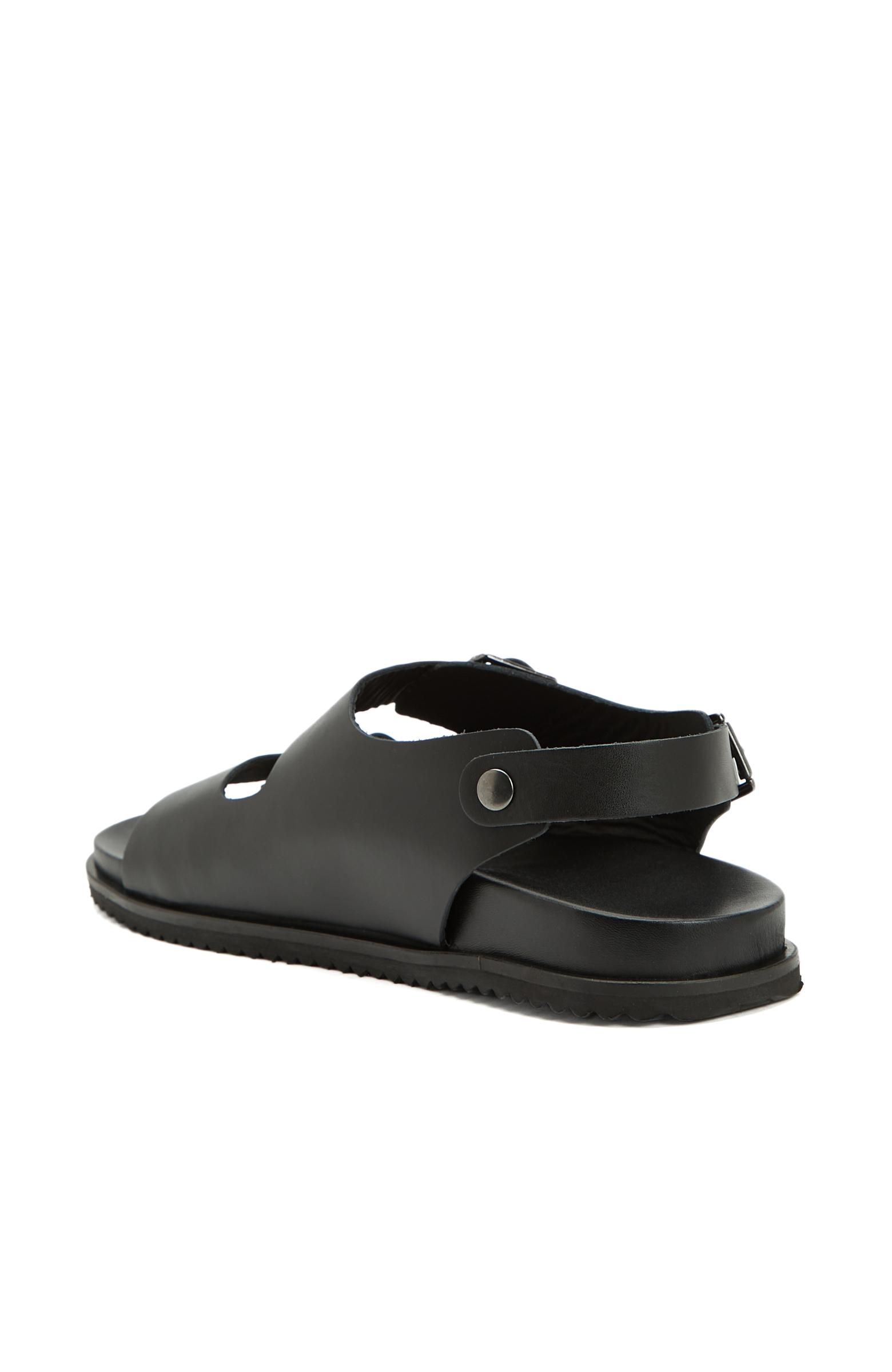 Siyah Erkek Deri Sandalet