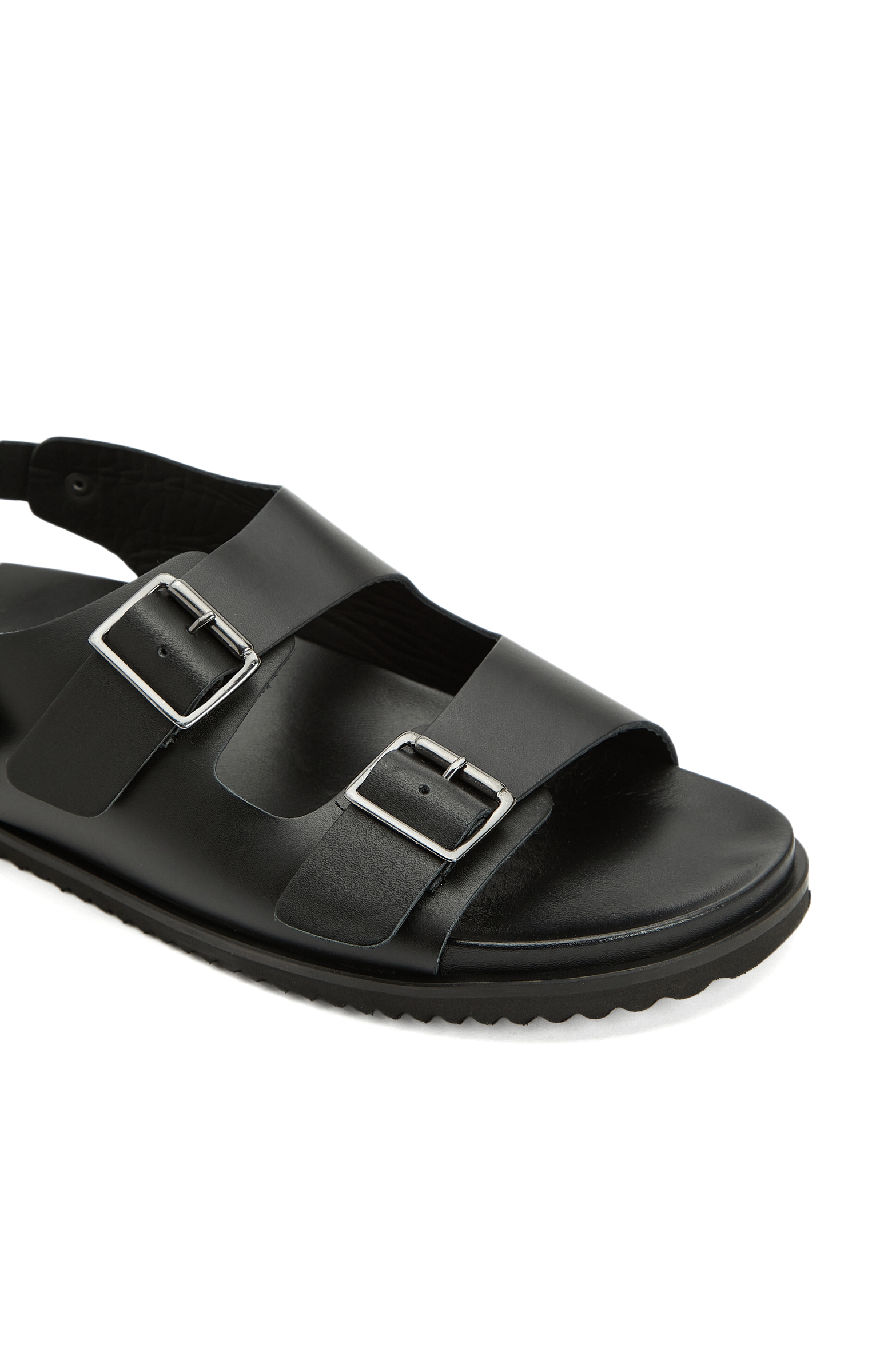 Siyah Erkek Deri Sandalet