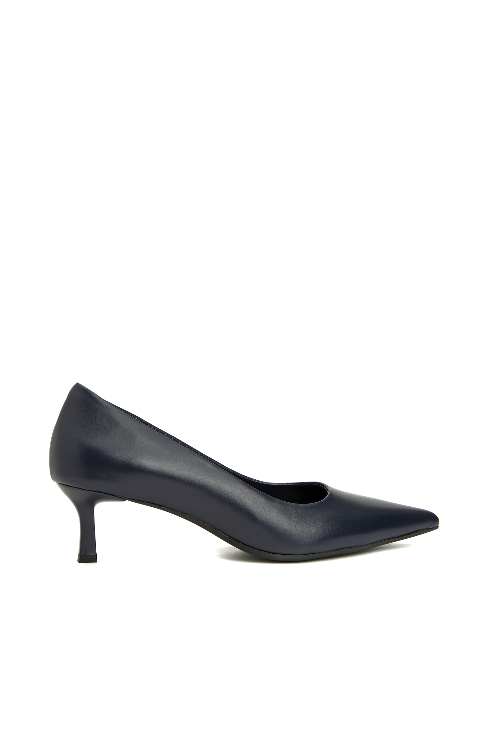 Lacivert Deri Stiletto
