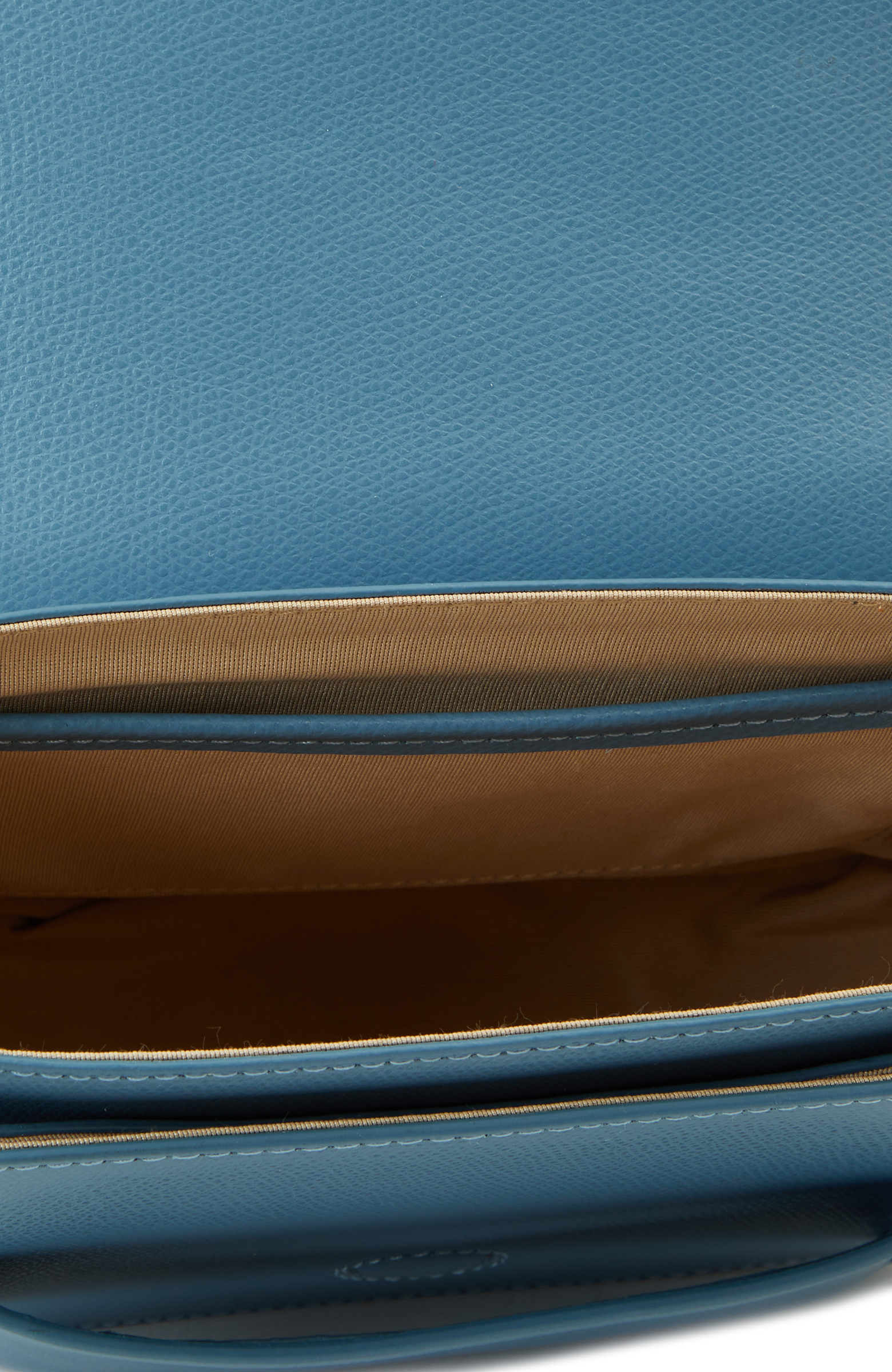 Mavi Desenli Kadın Deri Postacı Çantası