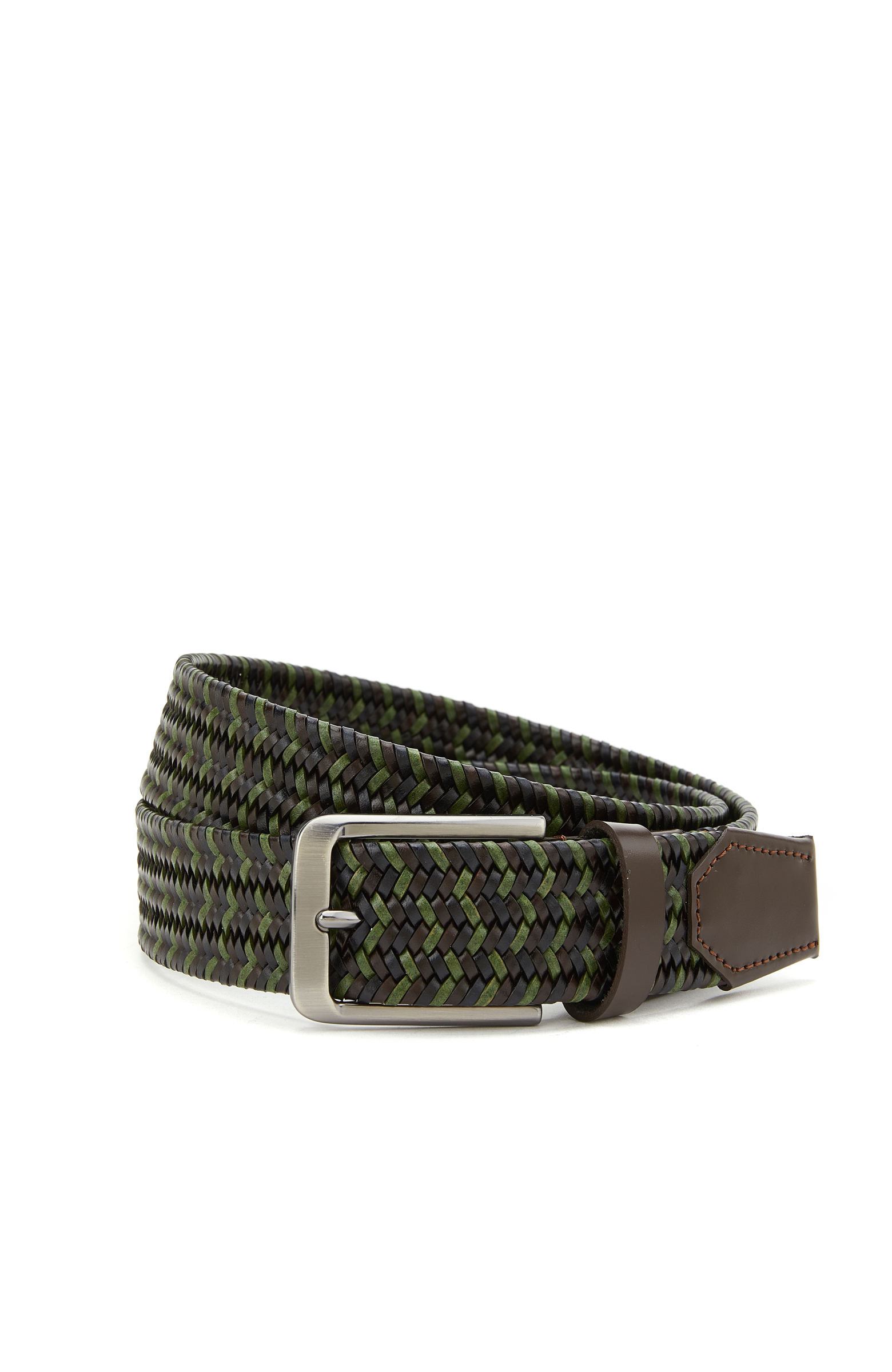 Kahverengi Örgü Erkek Deri Kemer