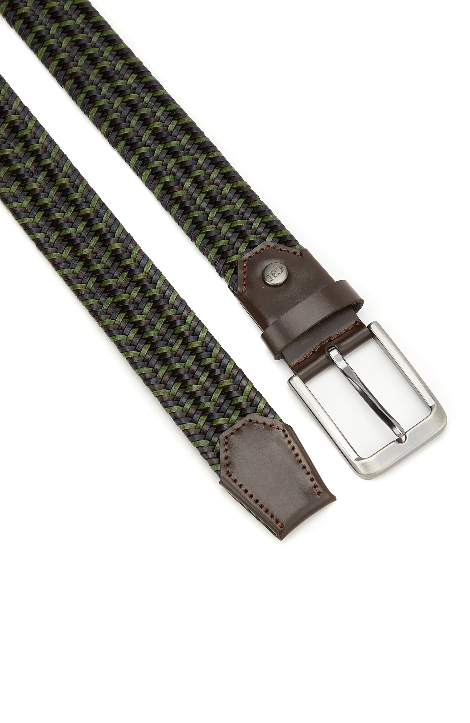 Kahverengi Örgü Erkek Deri Kemer