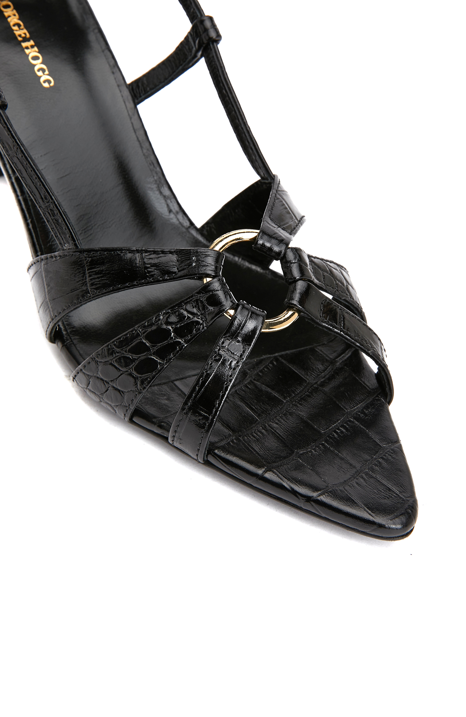 Siyah Kadın Deri Sandalet