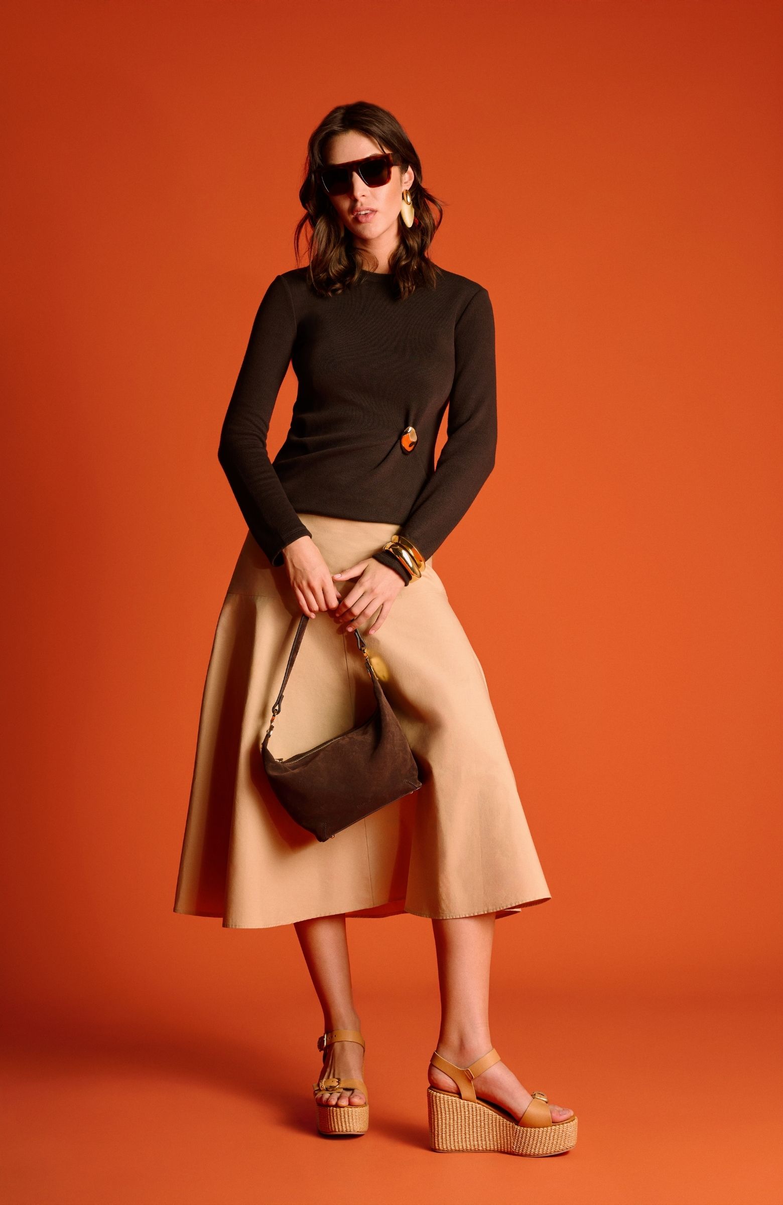 Kahverengi Kadın Süet Çanta