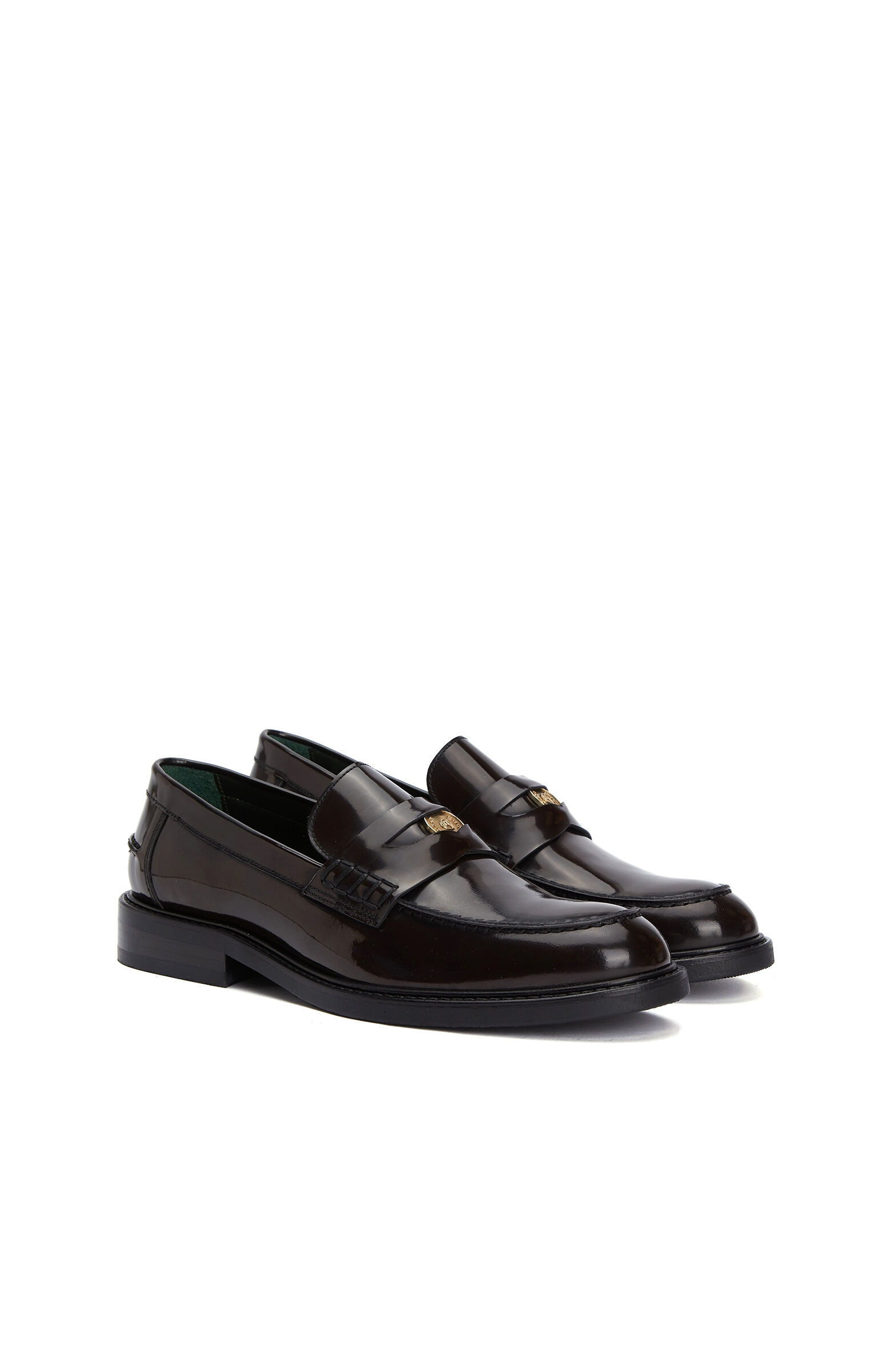 Brown Women's Buckle Leather Loafer