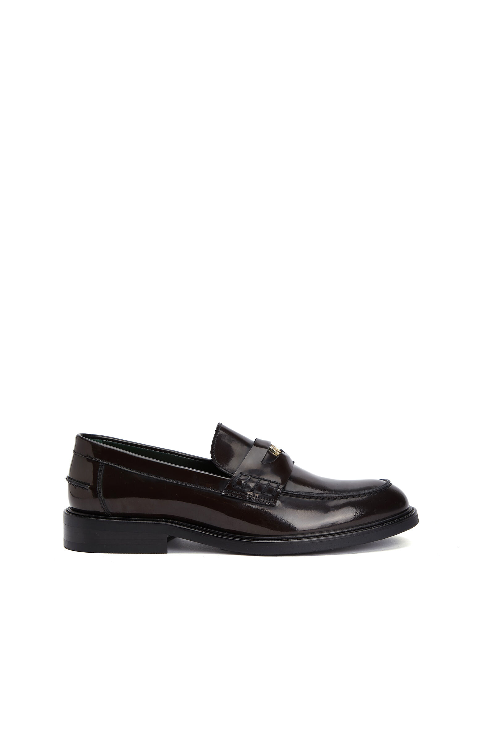 Brown Women's Buckle Leather Loafer