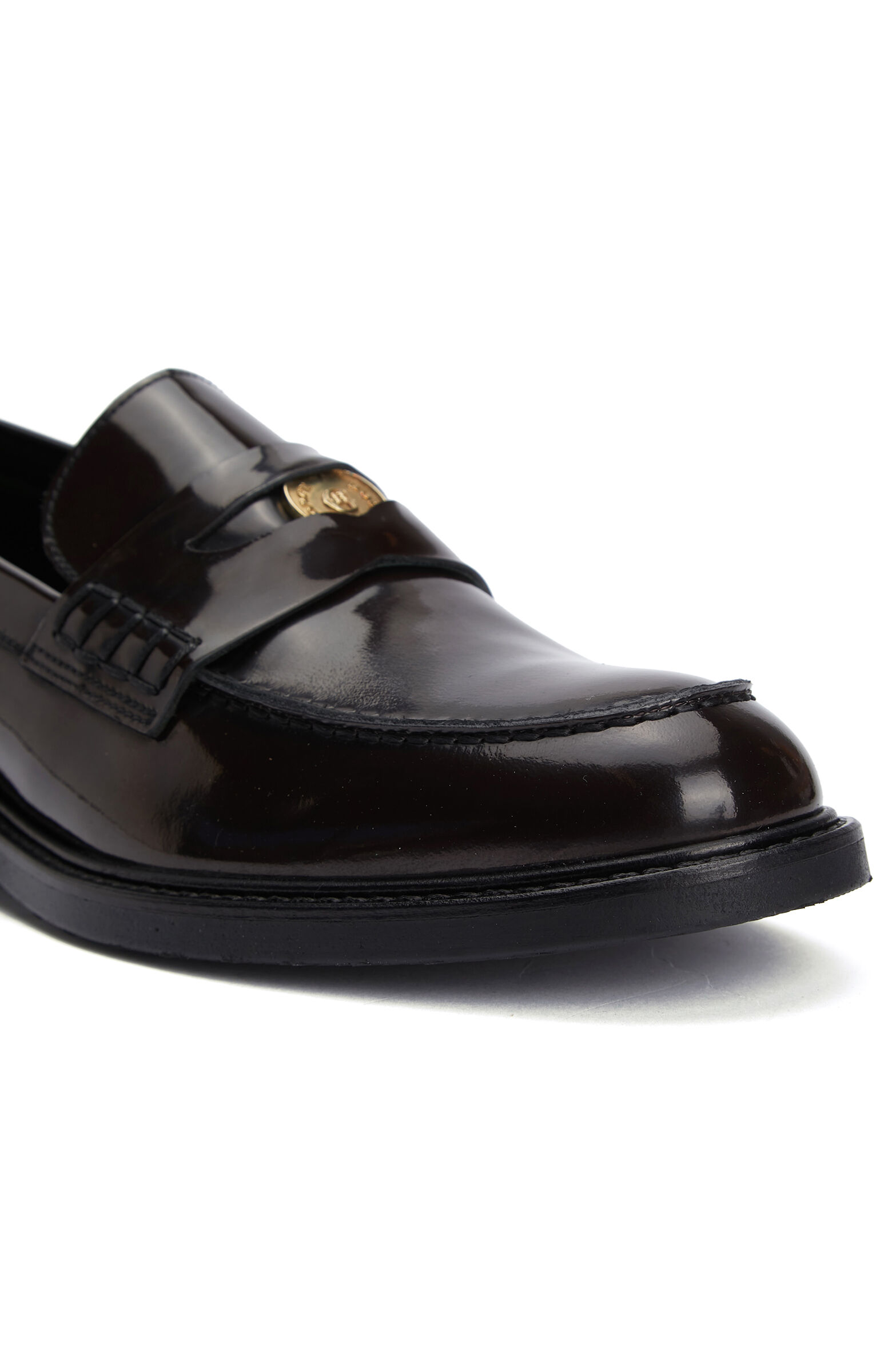 Brown Women's Buckle Leather Loafer