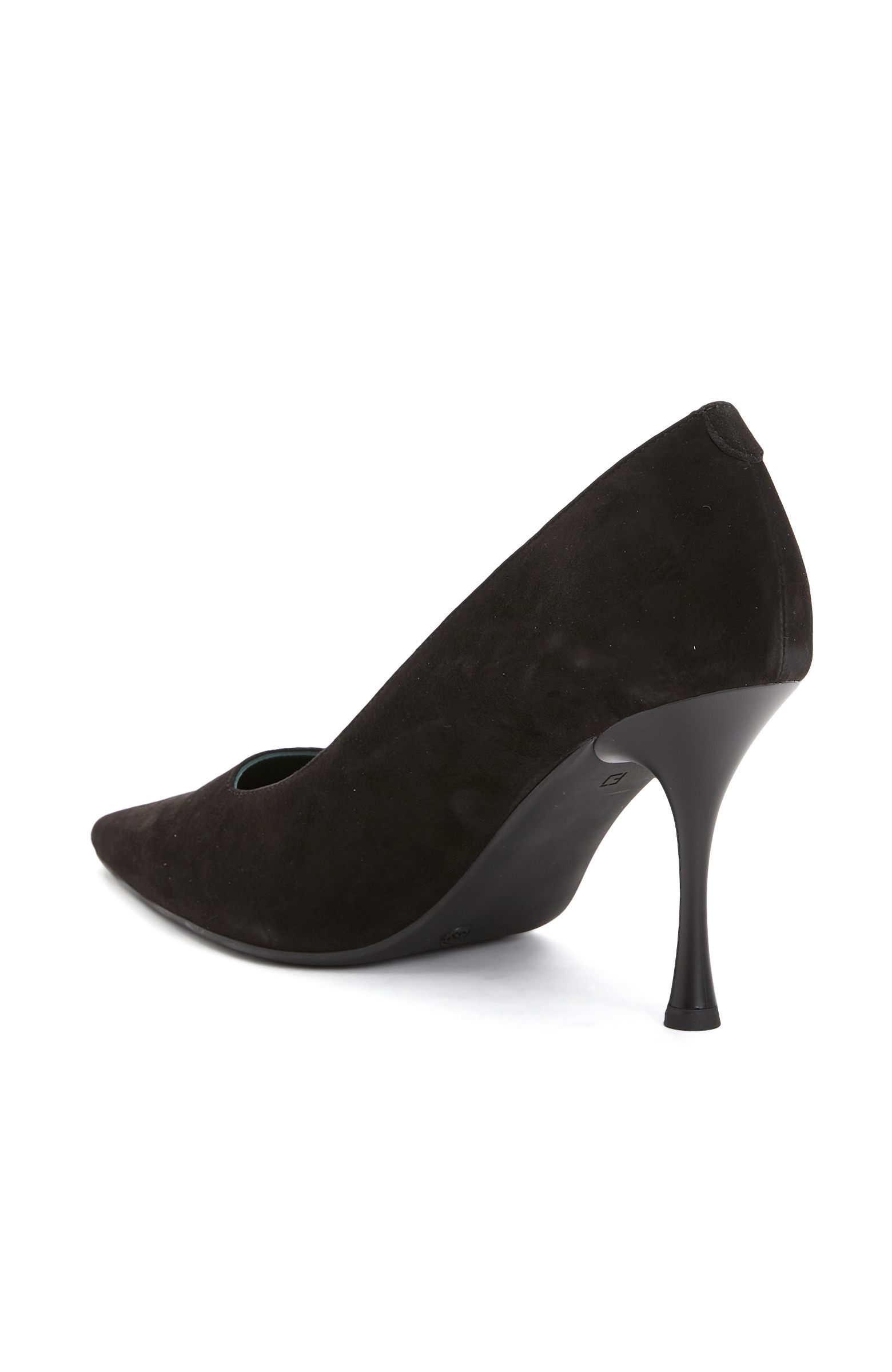 Siyah Süet Deri Topuklu Ayakkabı