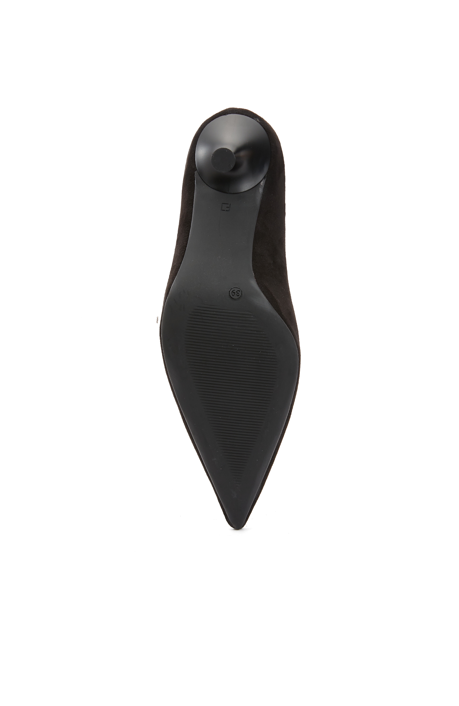 Siyah Süet Deri Topuklu Ayakkabı