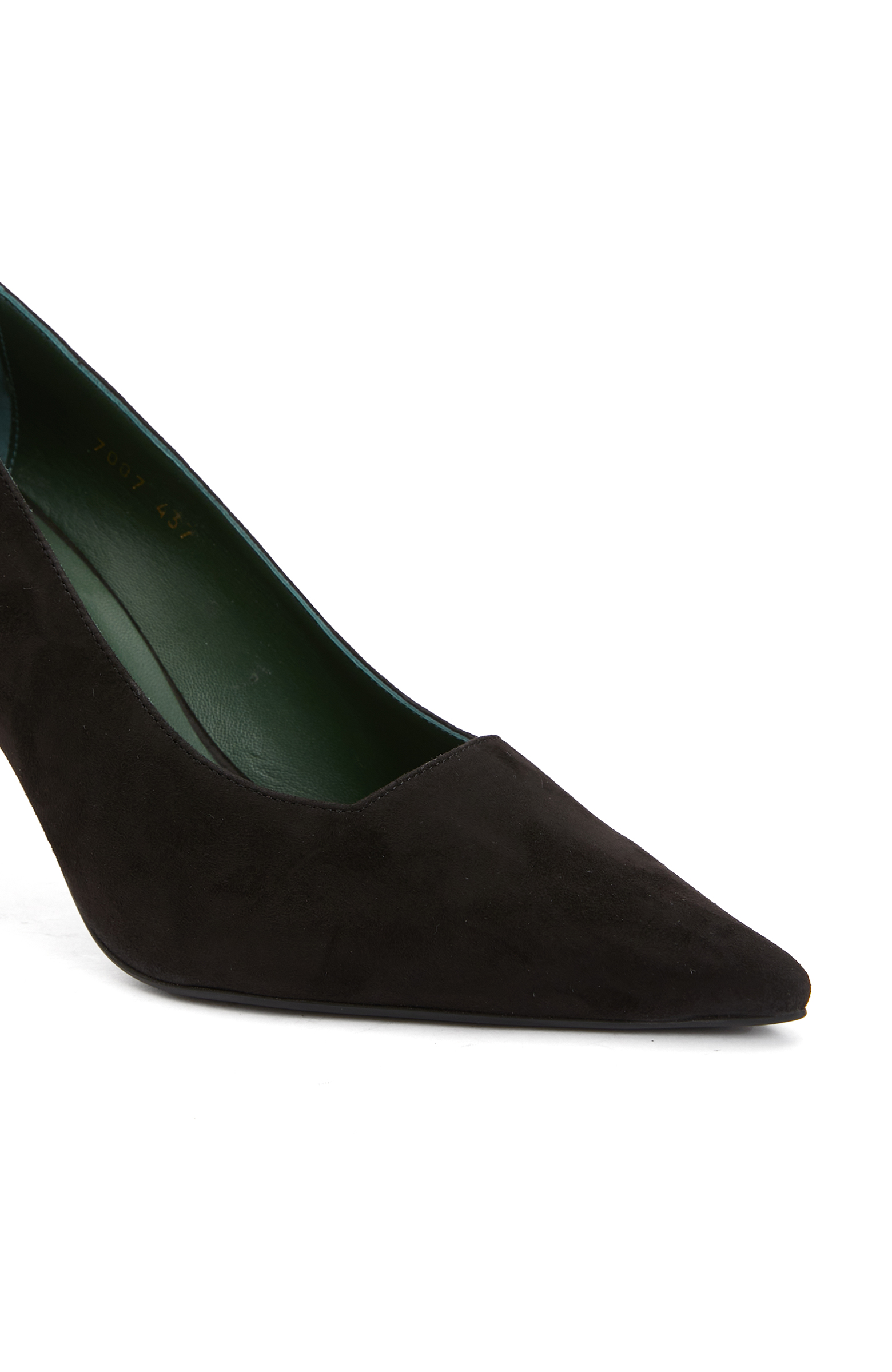 Siyah Süet Deri Topuklu Ayakkabı