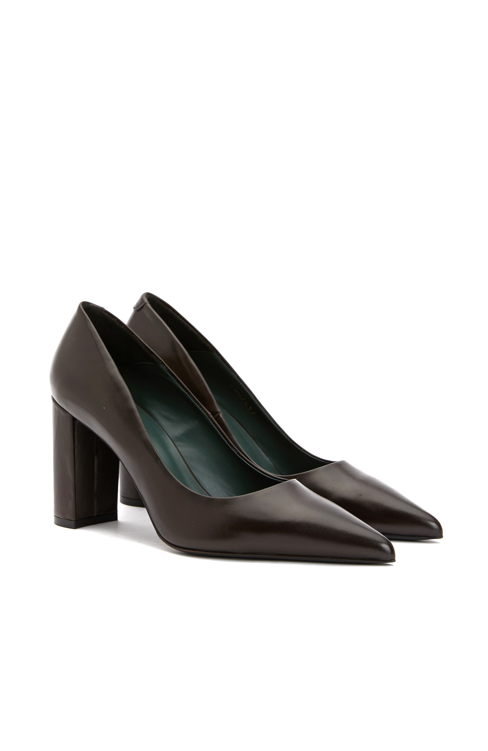 Siyah Deri Topuklu Ayakkabı