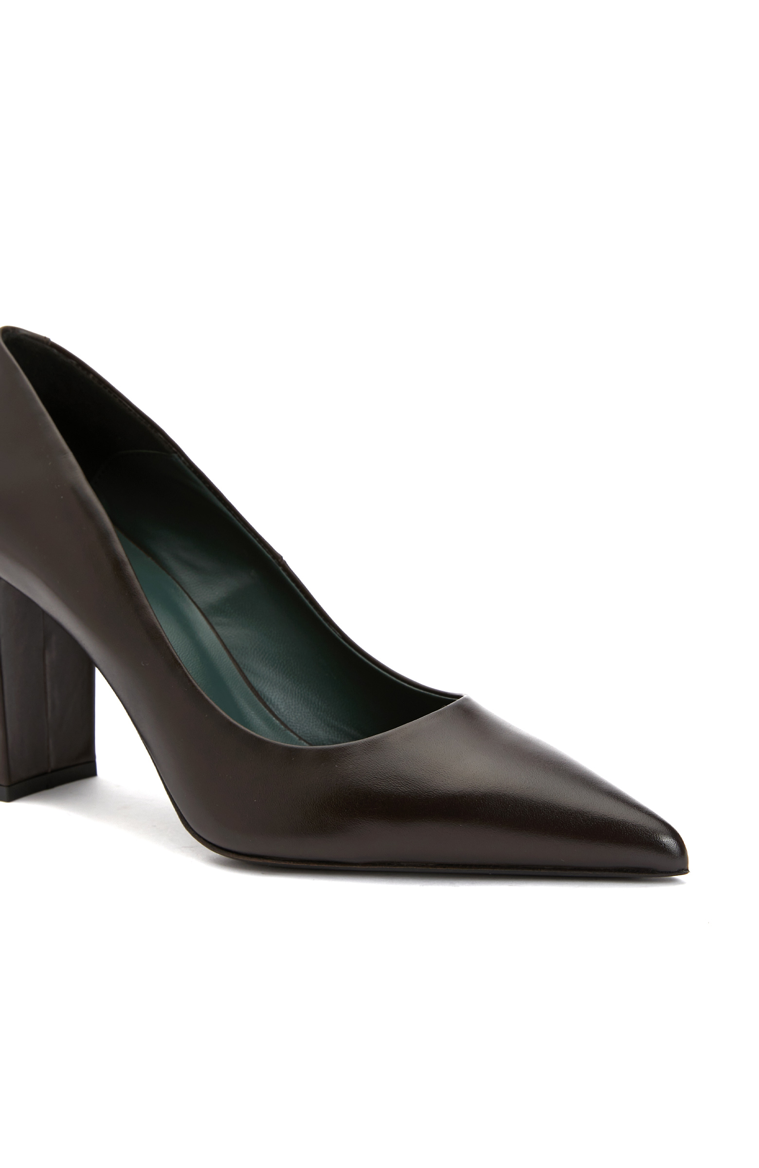 Kahverengi Kadın Deri Topuklu Ayakkabı