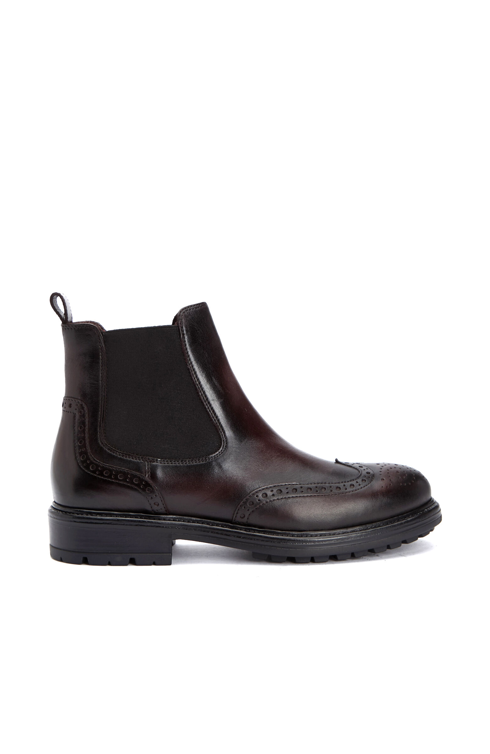 Burgundy Elasticated Women's Leather Boots