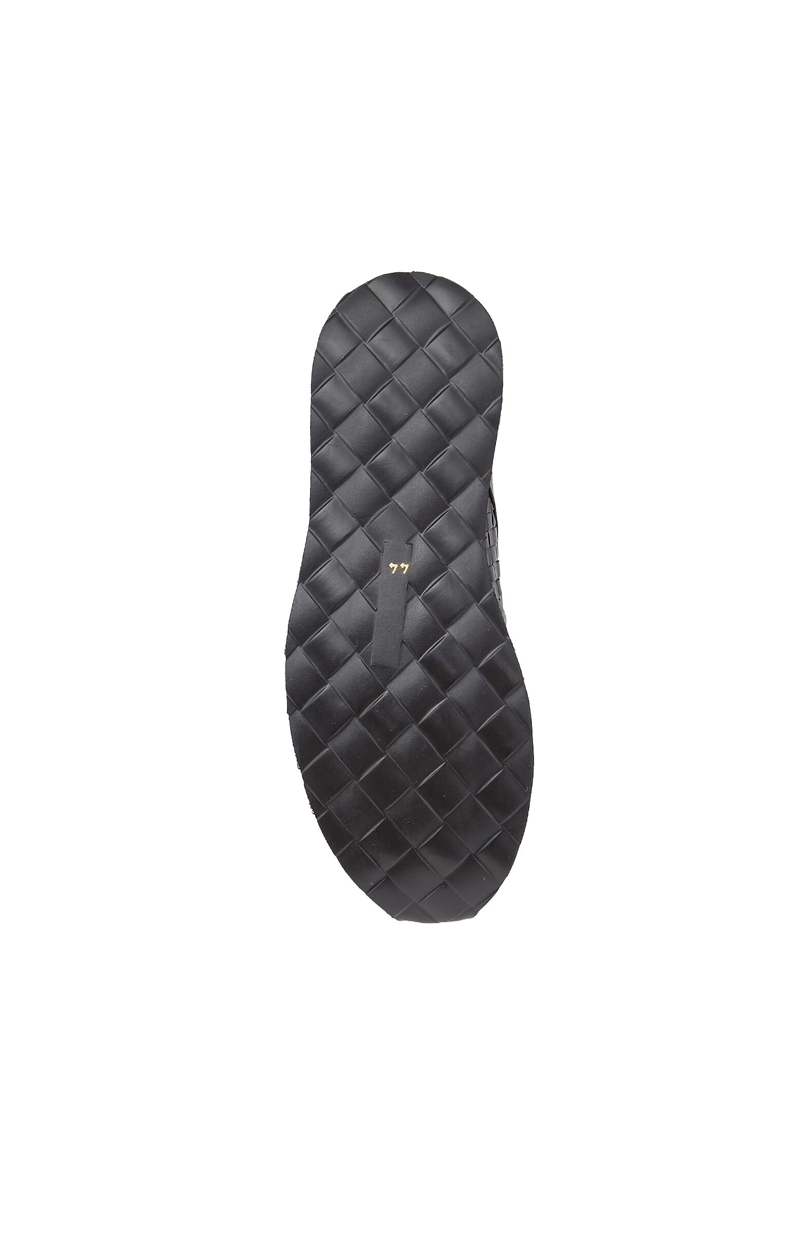 Siyah Örgü Detaylı Erkek Deri Sneaker
