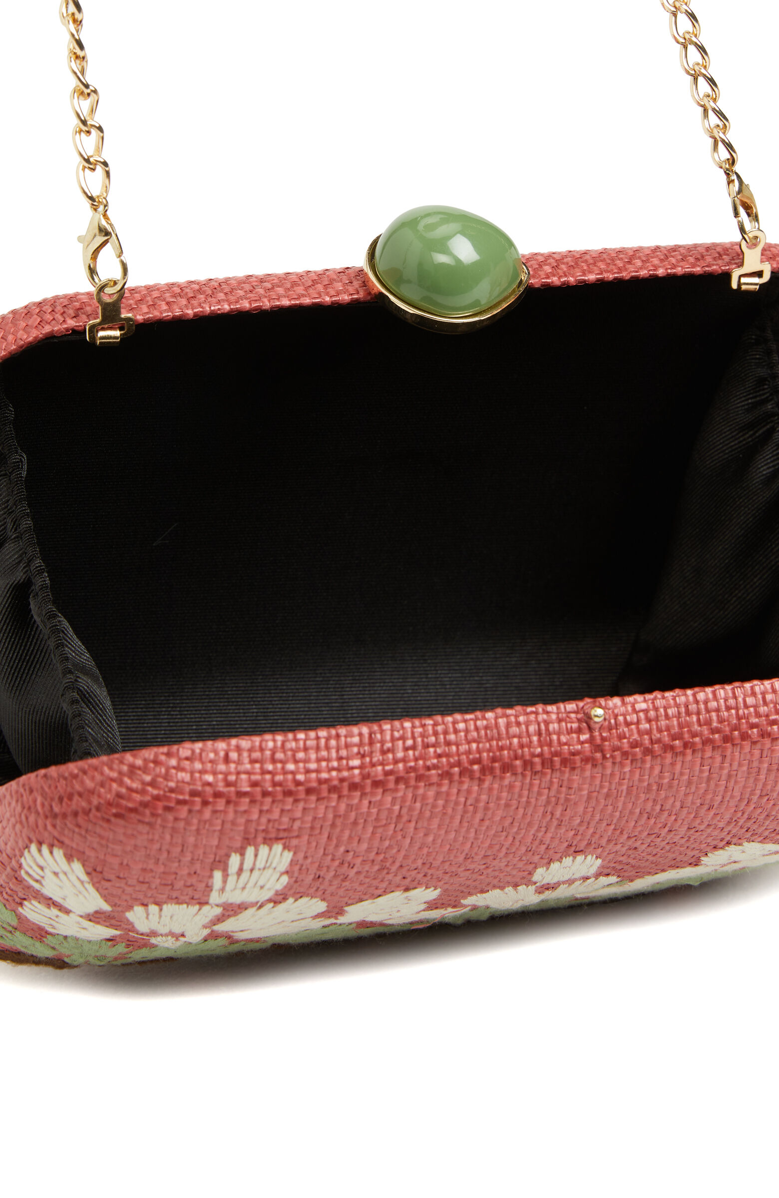 Kırmızı Desenli Hasır Kadın Çanta