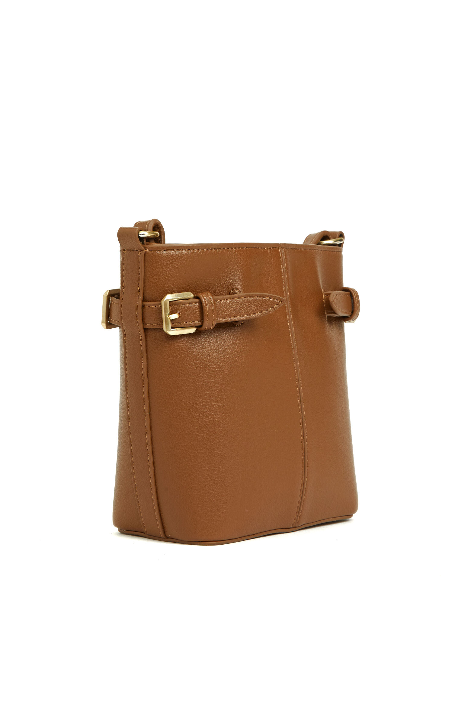 Kahverengi Kadın Deri Bucket Çanta