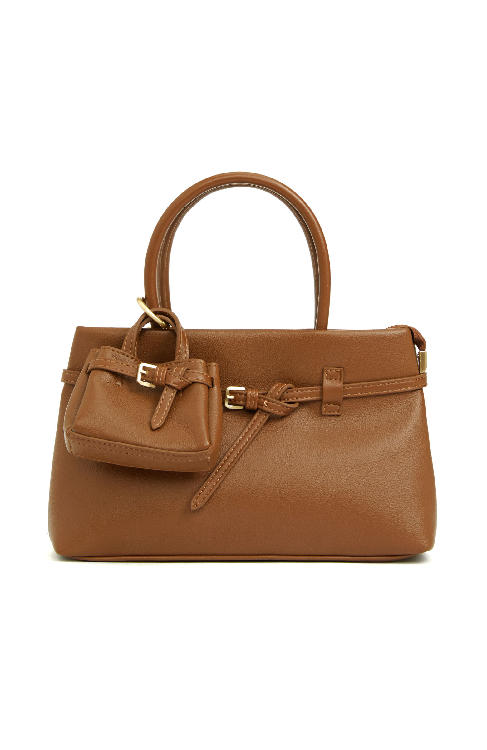 Kahverengi Kadın Deri Bucket Çanta