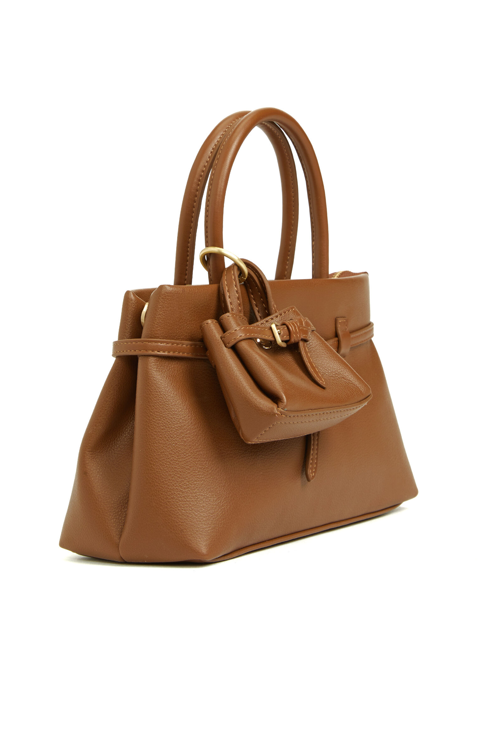 Kahverengi Kadın Deri Bucket Çanta