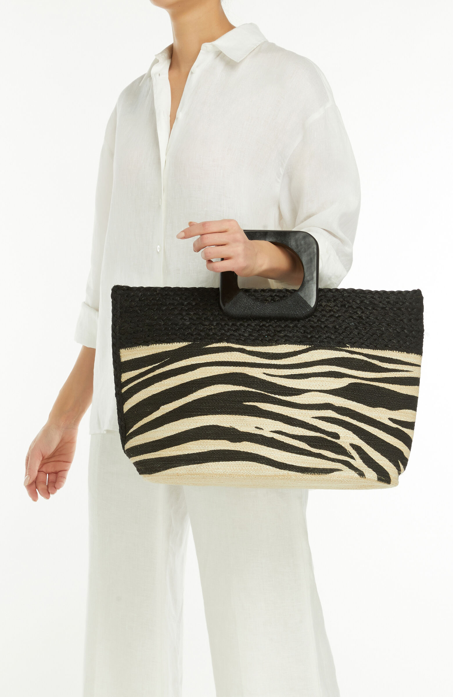 Natural Patterned Women's Straw Bag