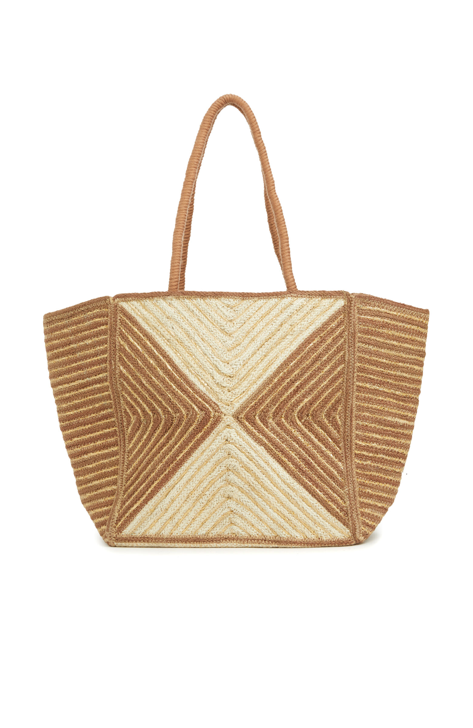 Natural Patterned Women's Straw Bag