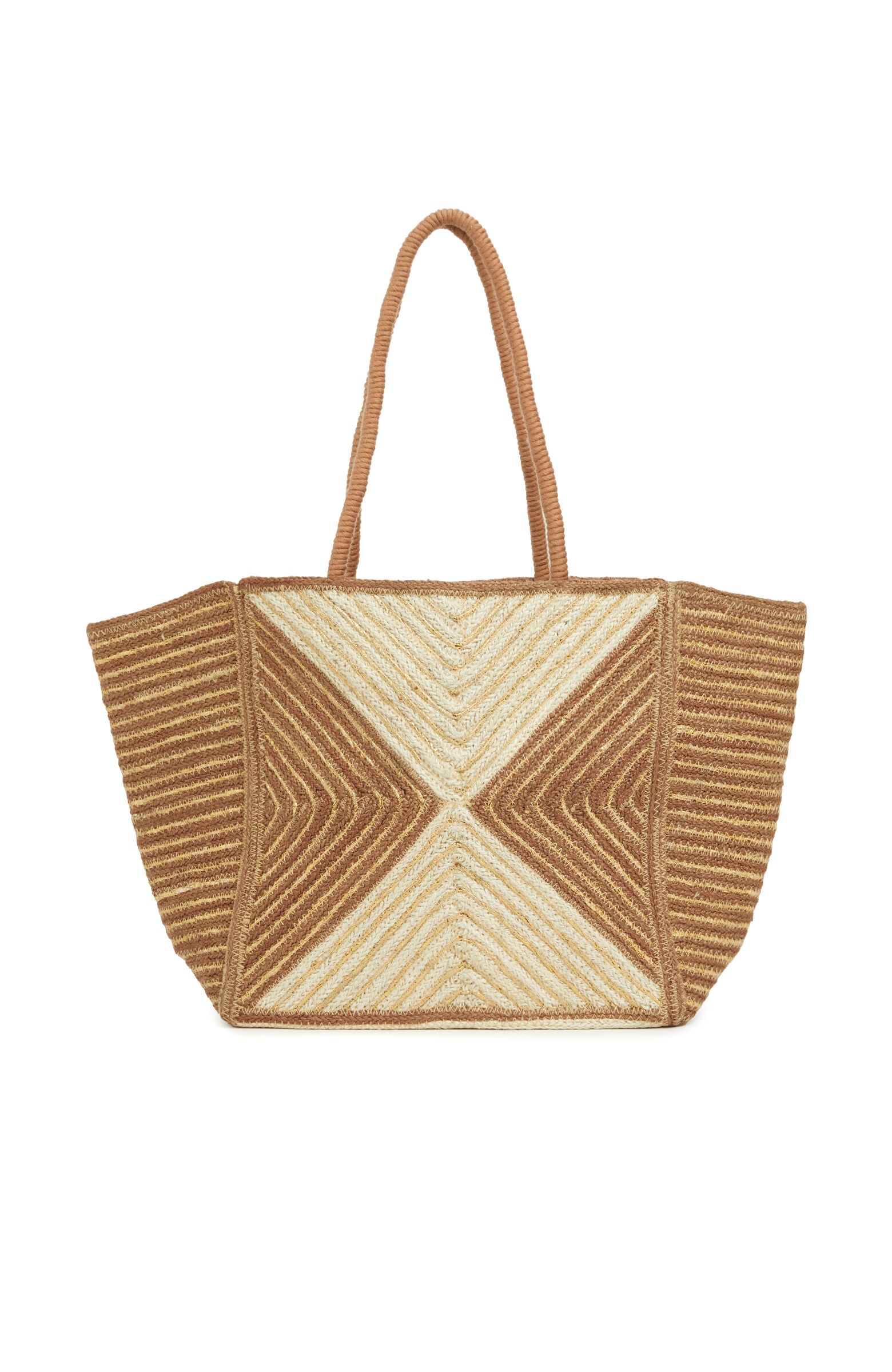 Natural Patterned Women's Straw Bag