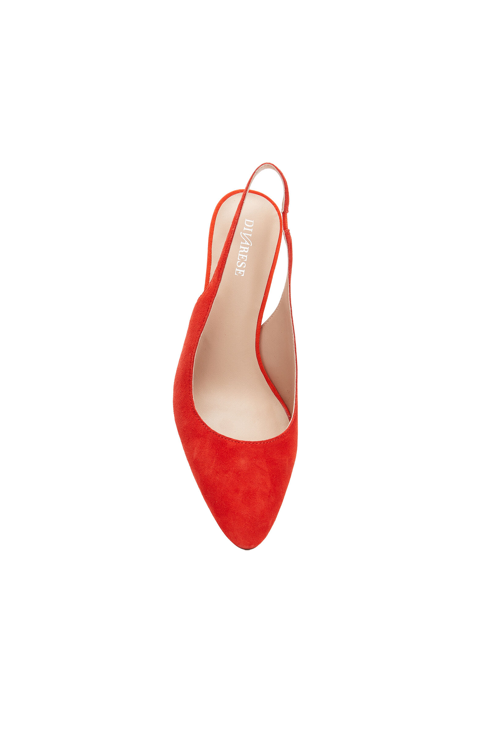 Red Rubber Detailed Suede Heeled Shoes