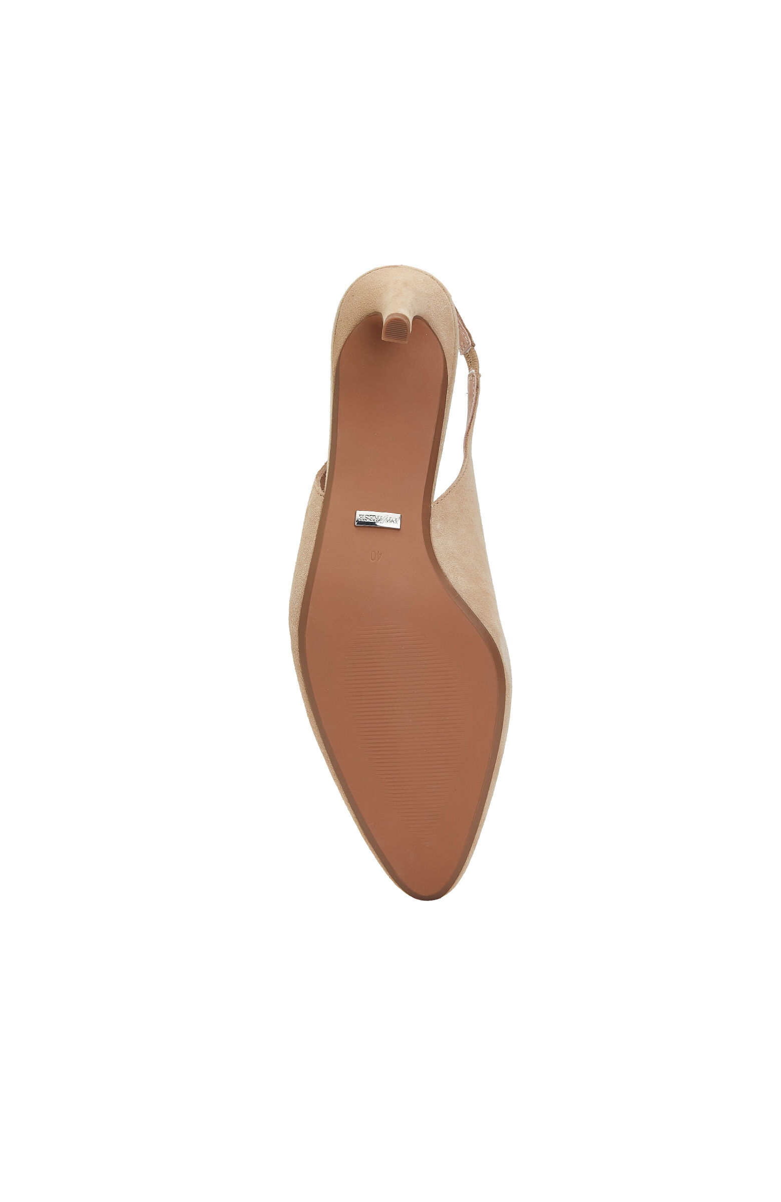 Beige Elastic Detailed Suede Heeled Shoes