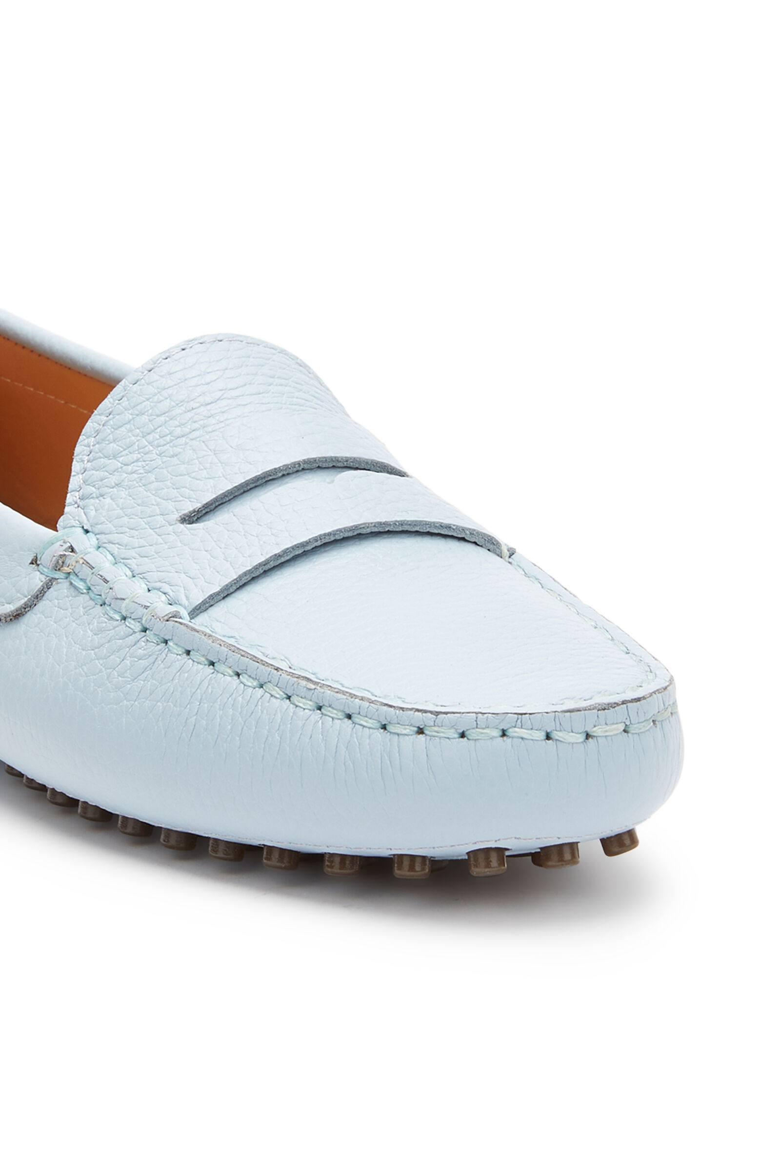 Açık Mavi Kadın Günlük Rahat Deri Loafer