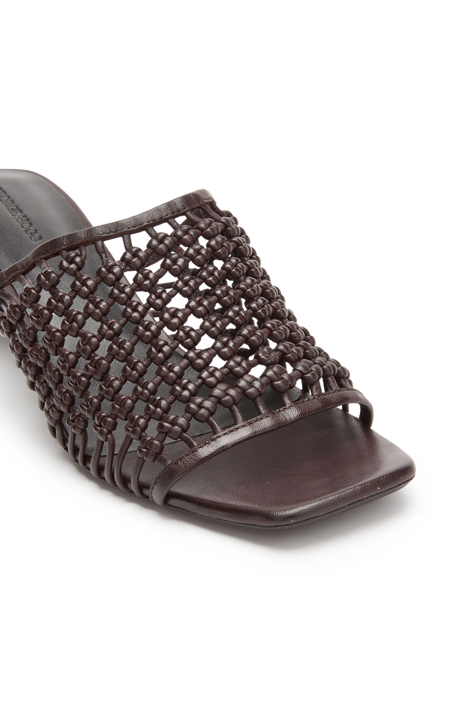 Bordo Örgülü Kadın Deri Terlik